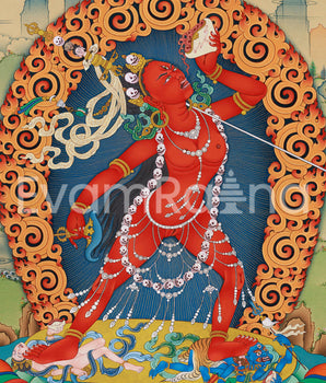 Vajrayogini Thangka Print | Traditional Dakini Canvas Art | Wall Decors