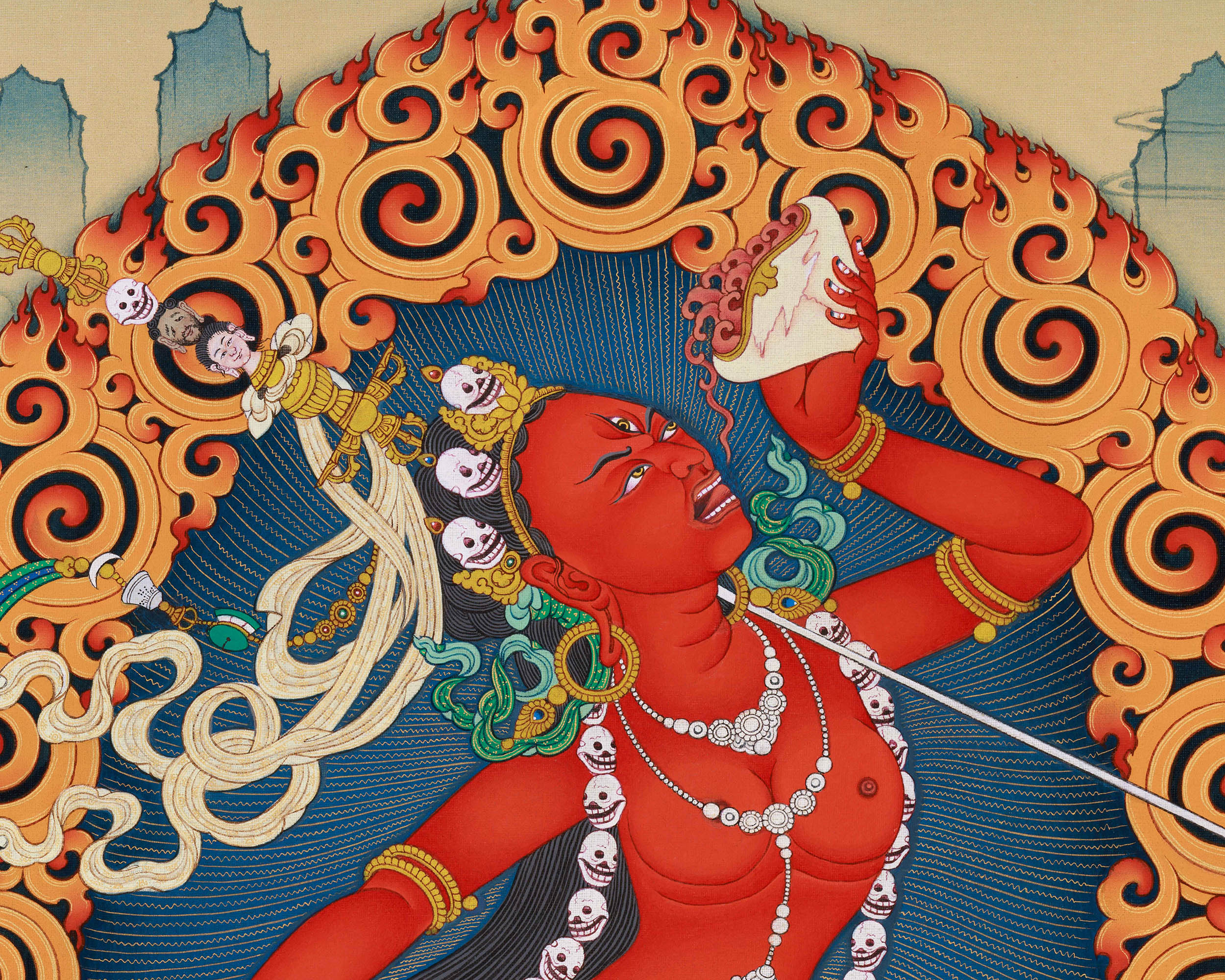 Vajrayogini Thangka Print | Traditional Dakini Canvas Art | Wall Decors