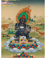 Traditional Black Dzambhala Canvas Print 