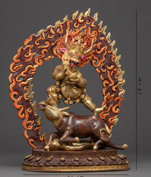 Yamantaka on Buffalo Statue | Finely Hand Carved Buddhist Art