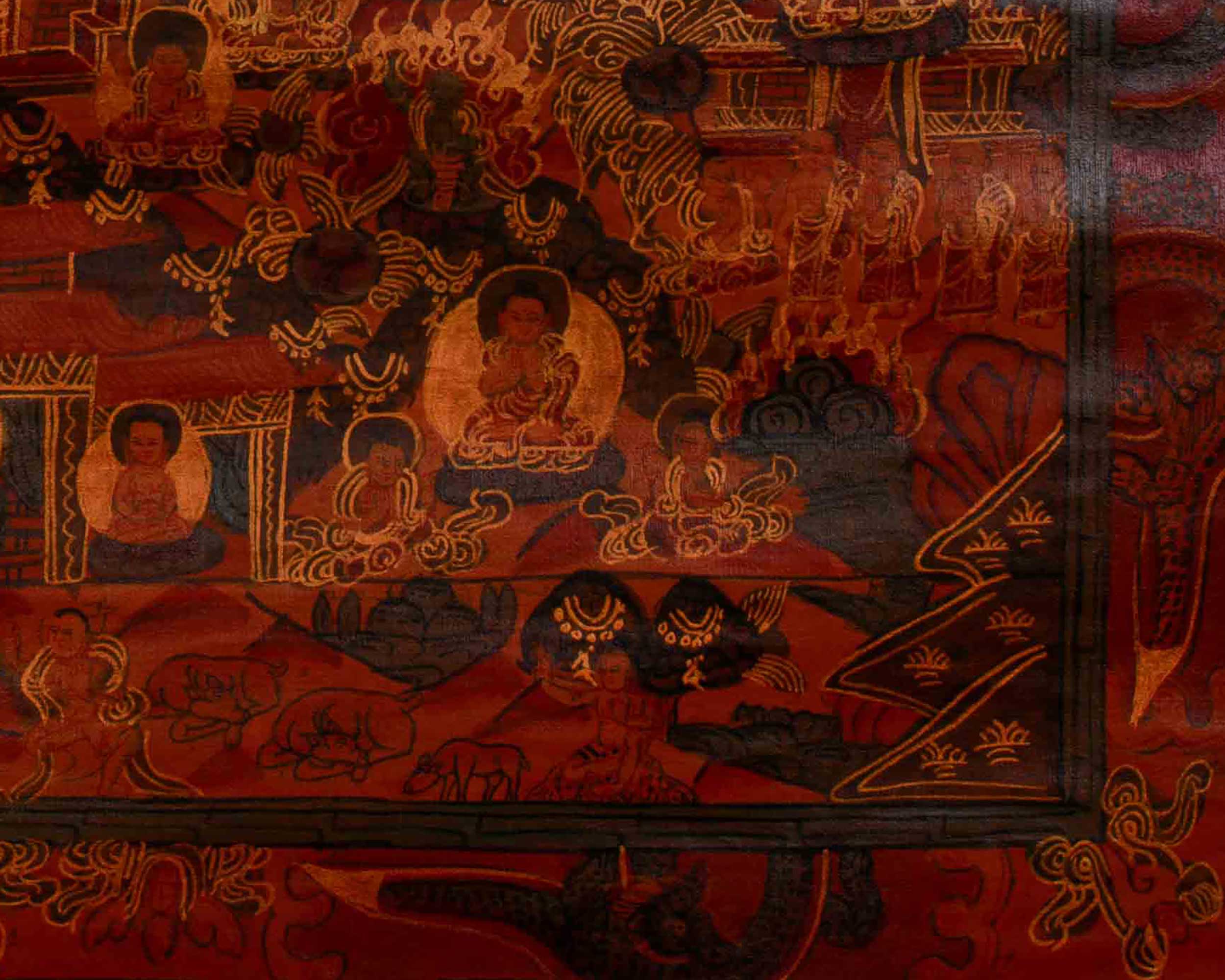 Tibetan Buddha Life Story Thangka | The Path from Royal Life to Enlightenment