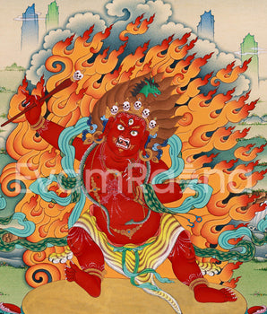 Spiritual Hayagriva Thangka Print | The Divine Fierce Protector | Digital Canvas Print Decor