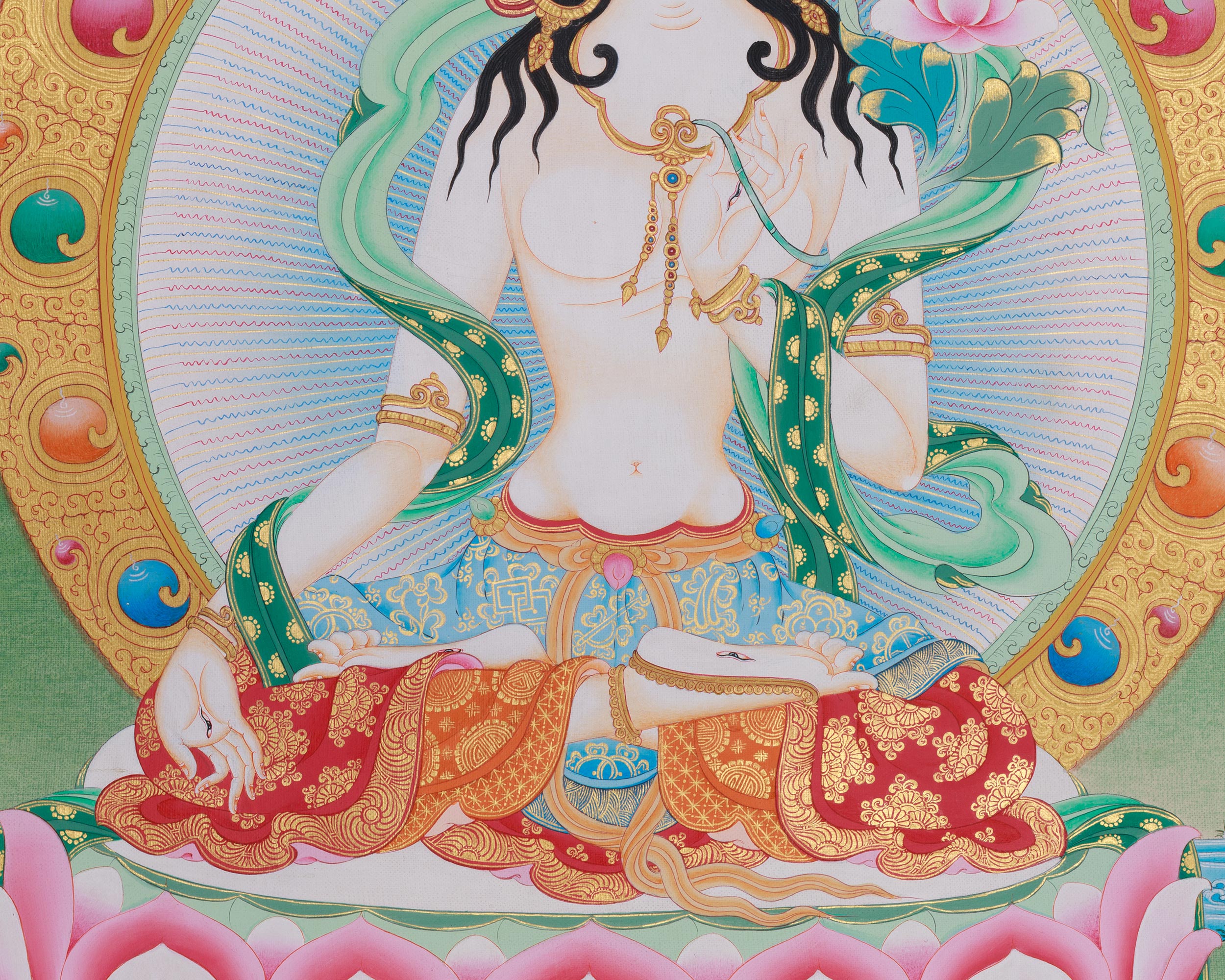 White Tara Sacred Art | Sita Tara | Female Buddha Of Compassion
