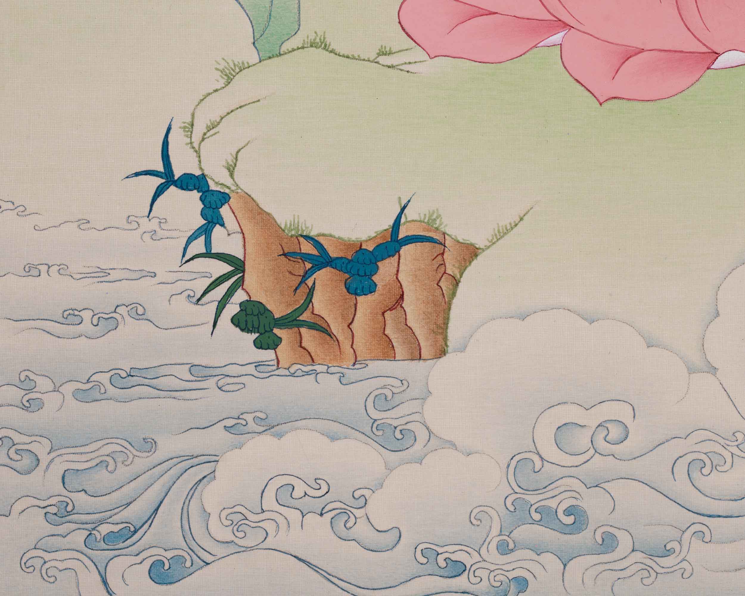 Compassion Deity Chenrezig Thangka | Bodhisattva Artwork