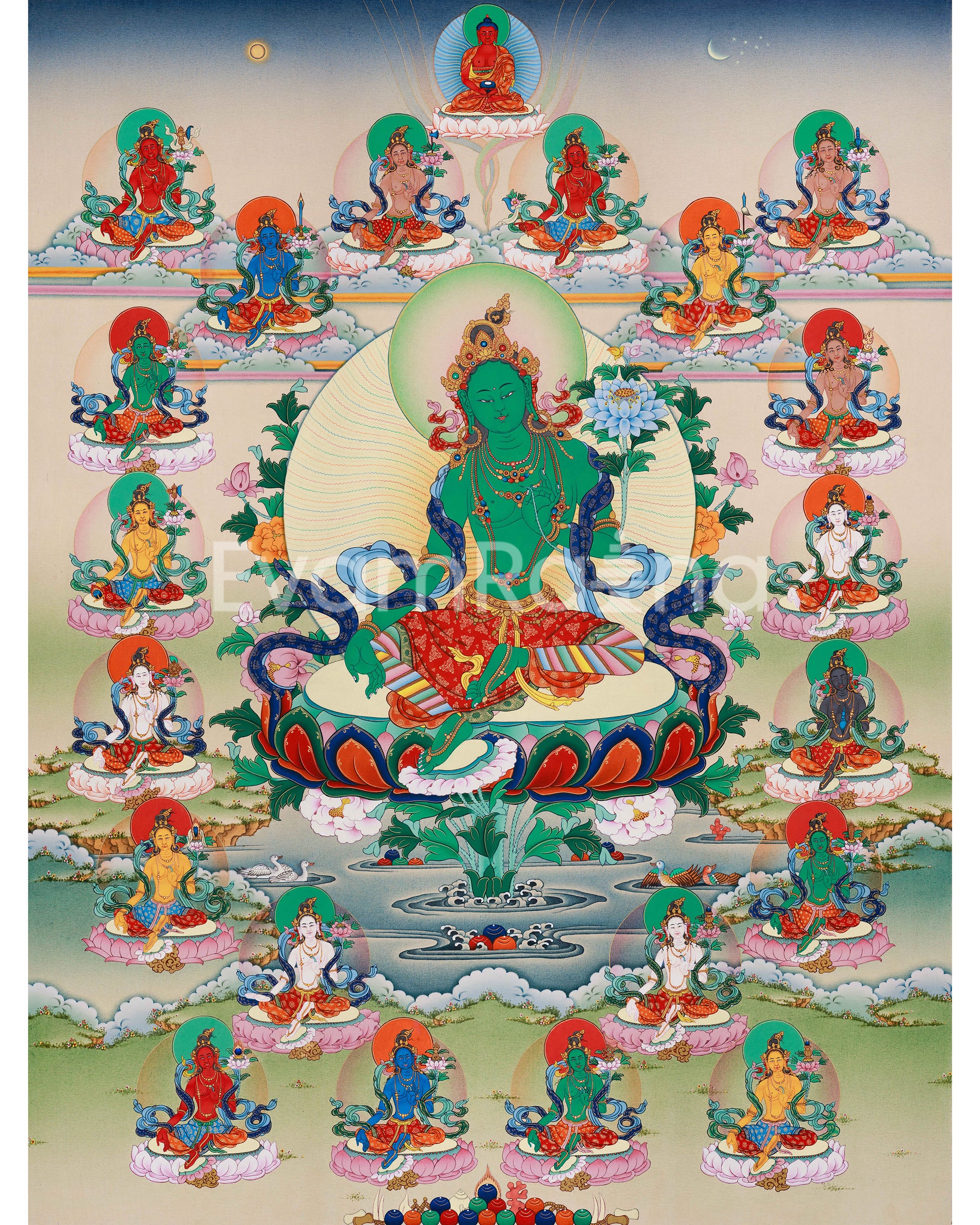 Twenty One Tara Thangka Print 