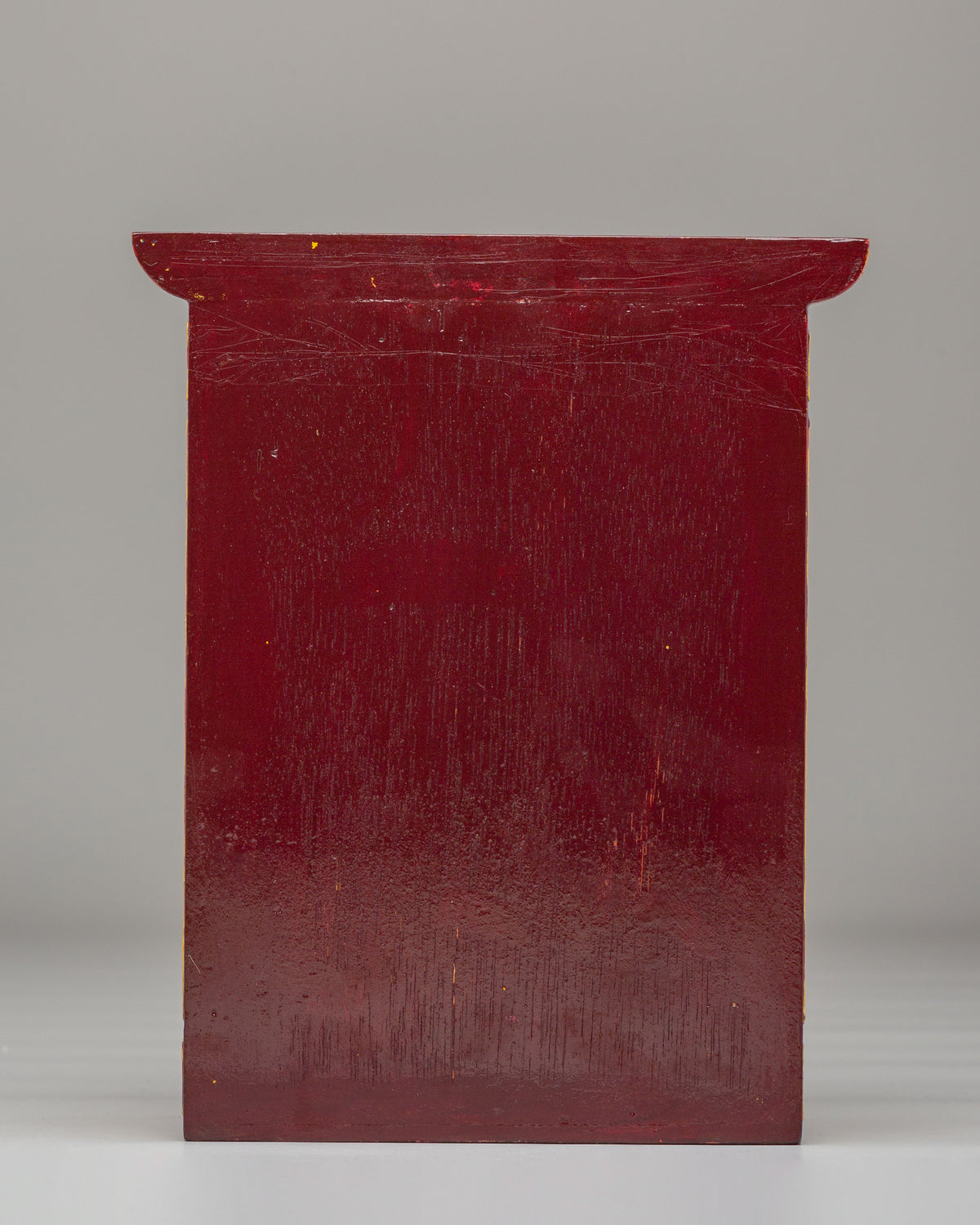 Medicine Buddha Altar Box | Tibetan Wooden Shrine with Silver Plated Statue