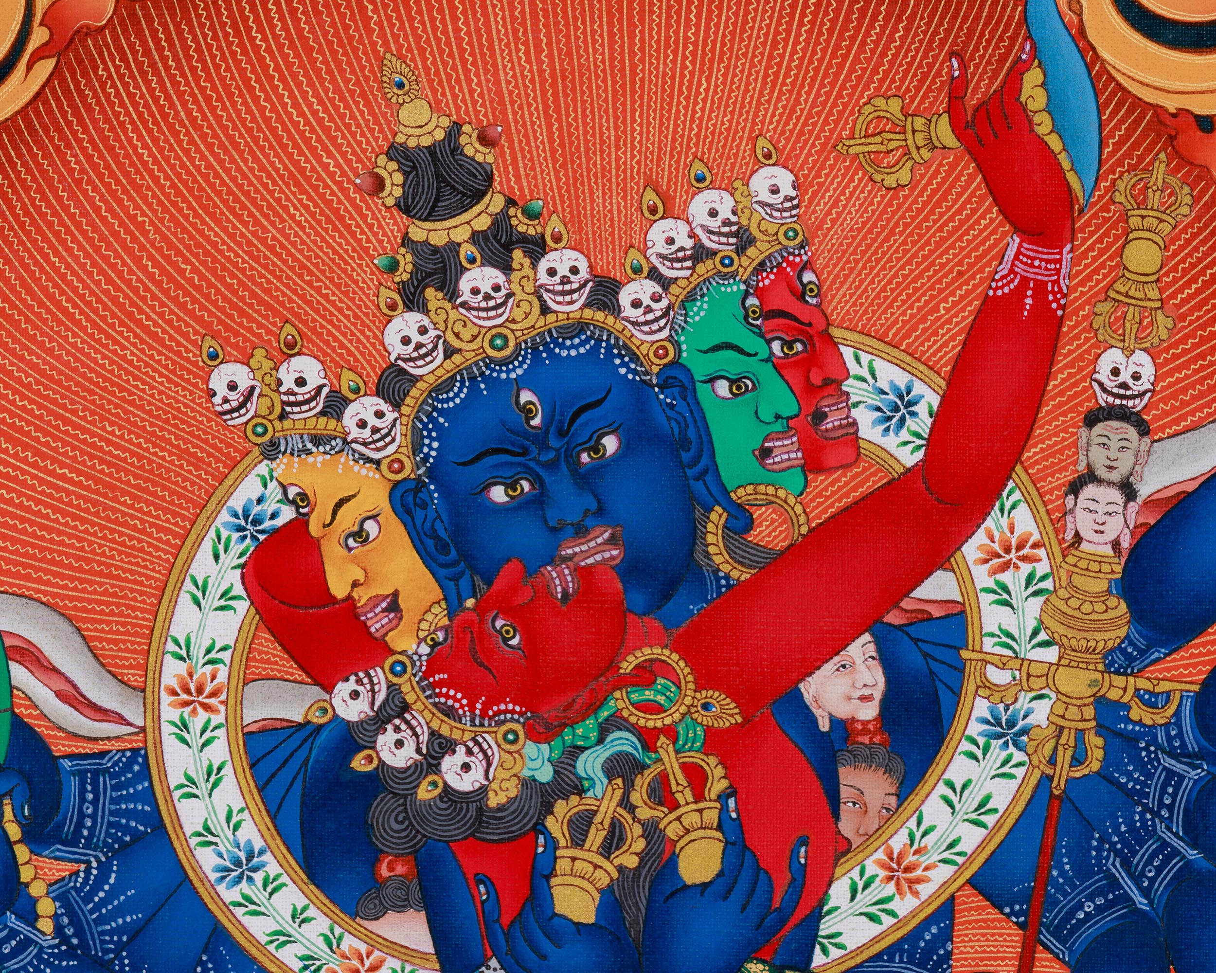 Heruka Manifestation: 12-Armed Chakrasamvara Thangka Print | Divine Yidam