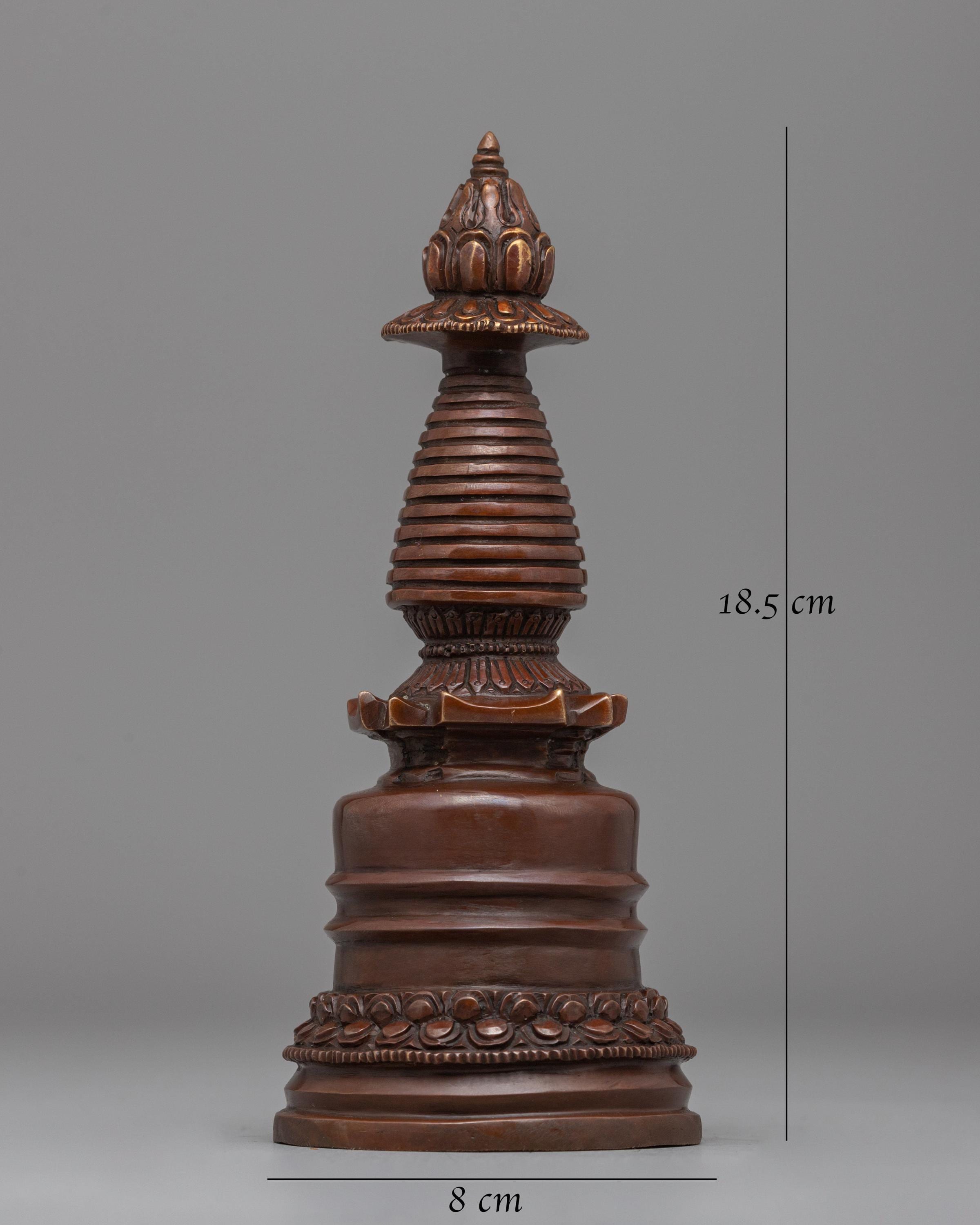 Sacred Copper Kadampa Stupa | Symbolic Sculpture for Spiritual Healing