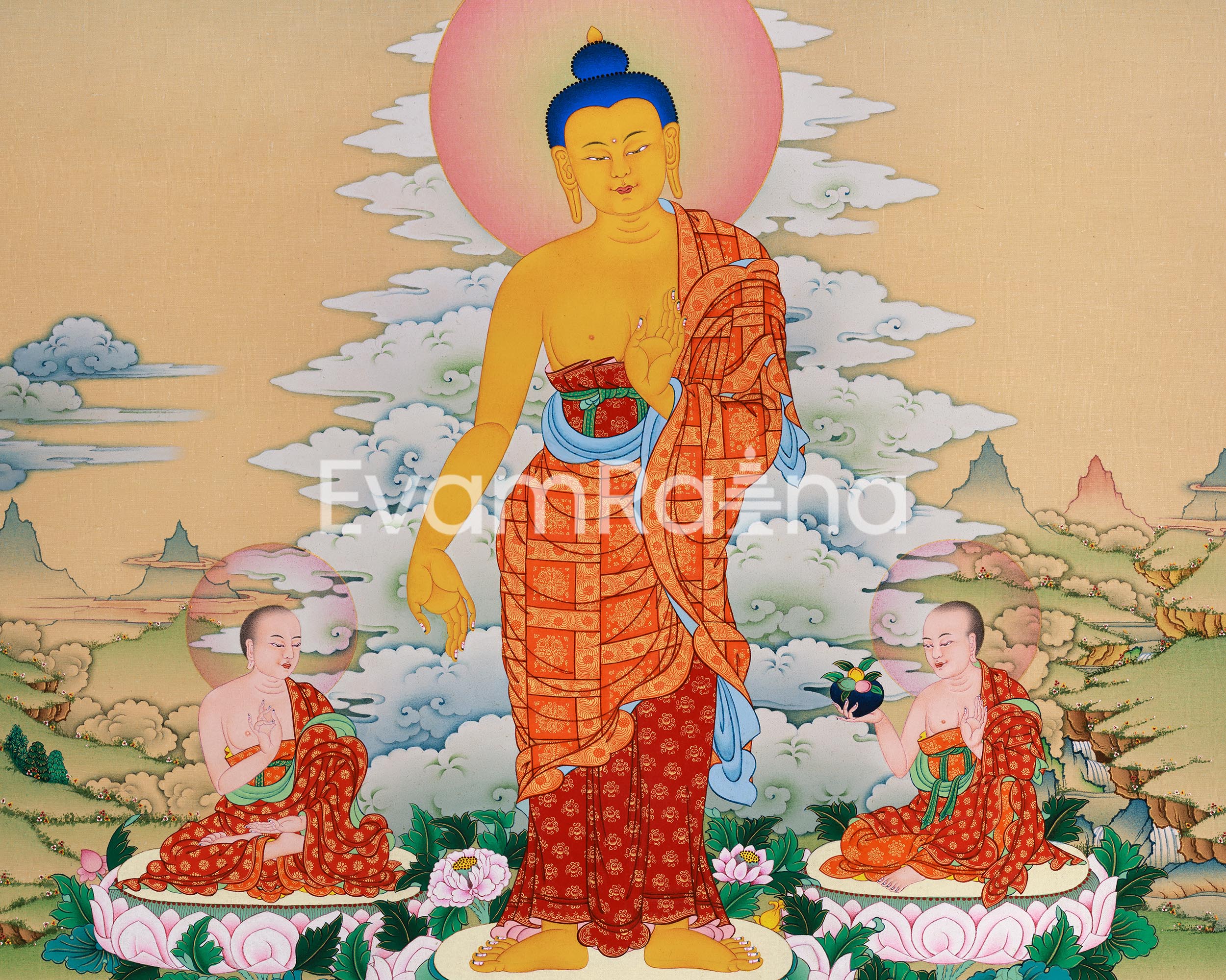Buddha Shakyamuni Canvas Print | Sacred Art of the Enlightened One | Tibetan Buddhist Wall Decor