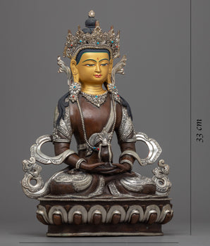 Amitayus Buddha Sculpture for Meditation | Traditional Handcrafted Buddhist Art