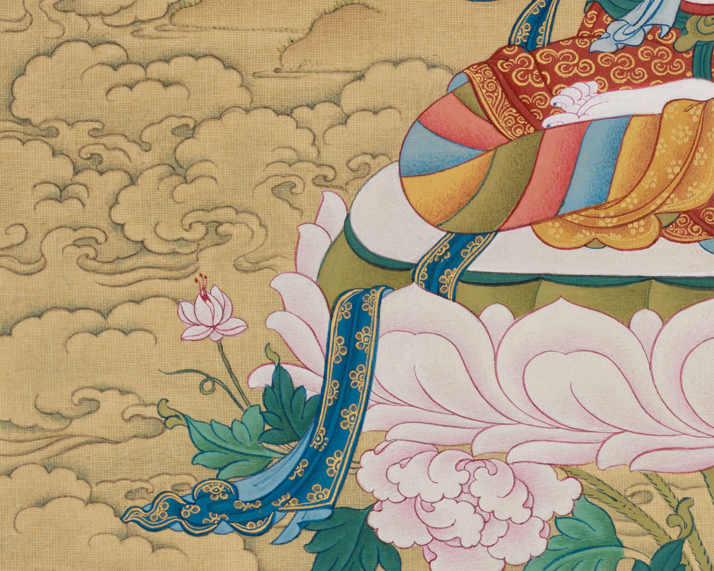 Sacred Vajrasattva Thangka | Purification and Healing Buddha | Natural Stone Colors