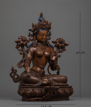 Green Tara Oxidized Statue | Embrace Divine Protection and Compassion