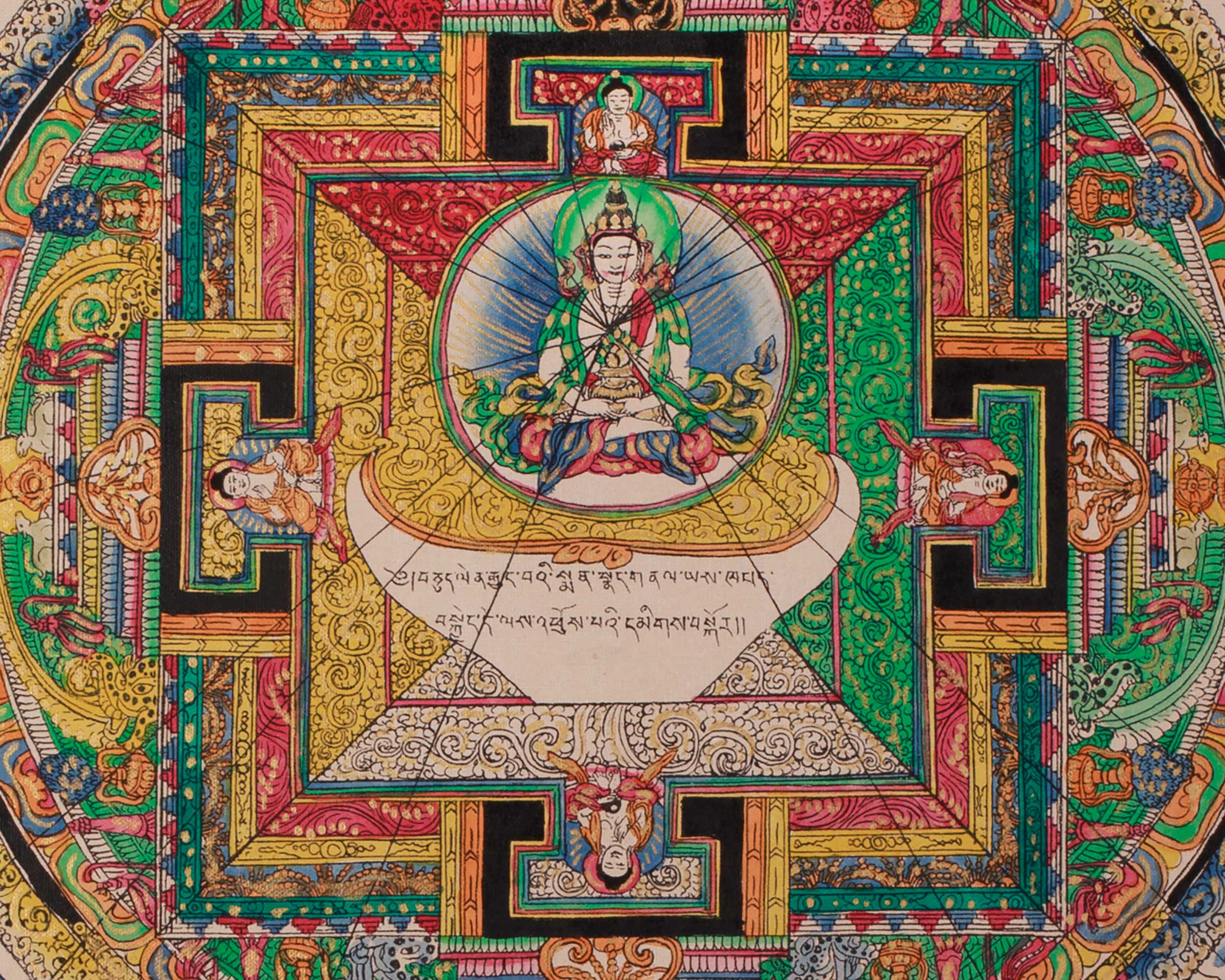 Cosmos of Healing Tibetan Thangka | Meditation and Devotional Artwork
