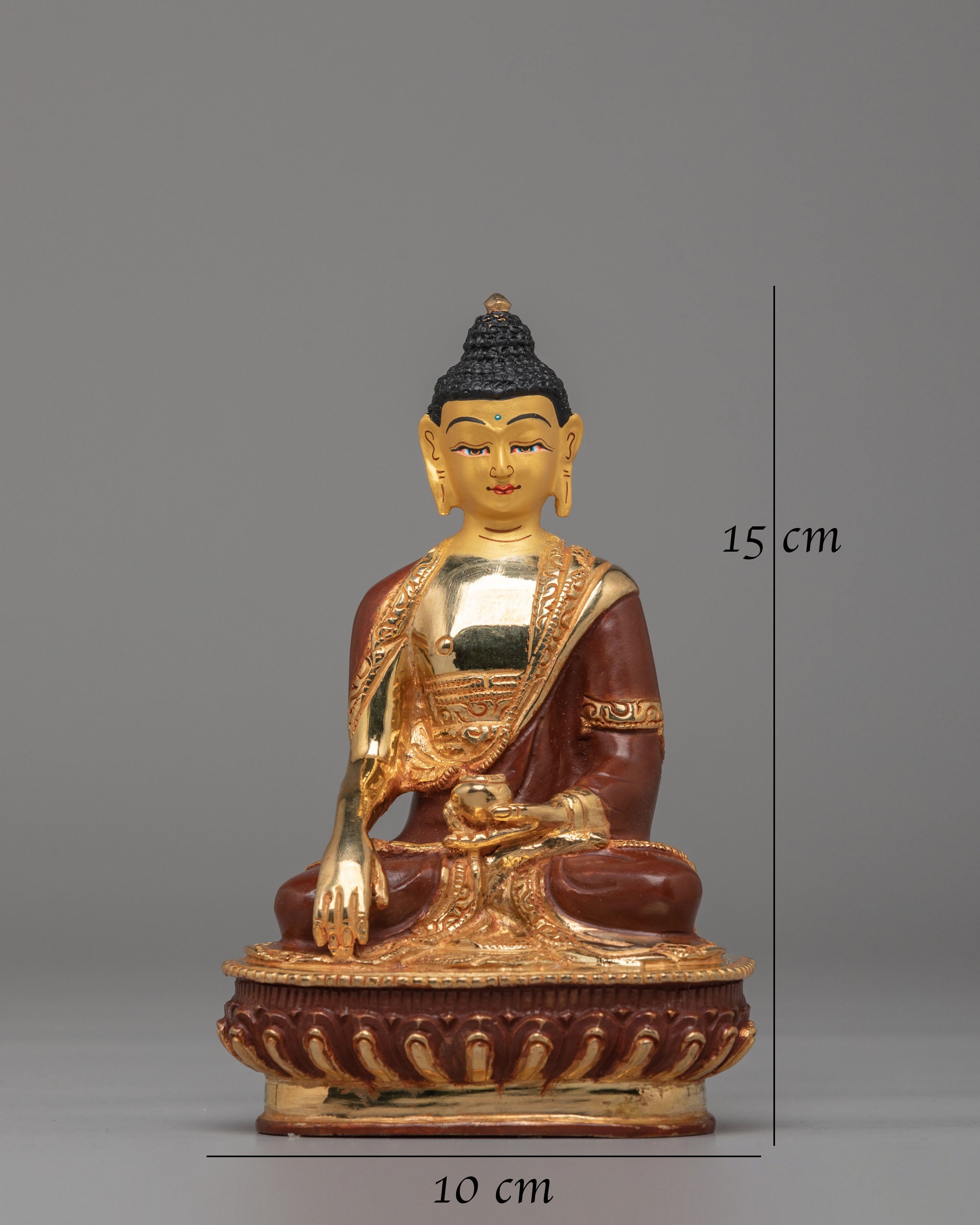 Gold Plated Three Buddha Set | Shakyamuni, Medicine Buddha & Amitabha Altar Decor