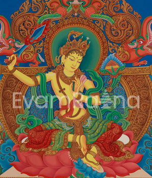Manjushree Thangka Canvas Print | Bodhisattva of Wisdom and Knowledge