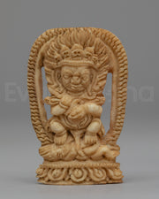 Mahakala Carved Bone Statue