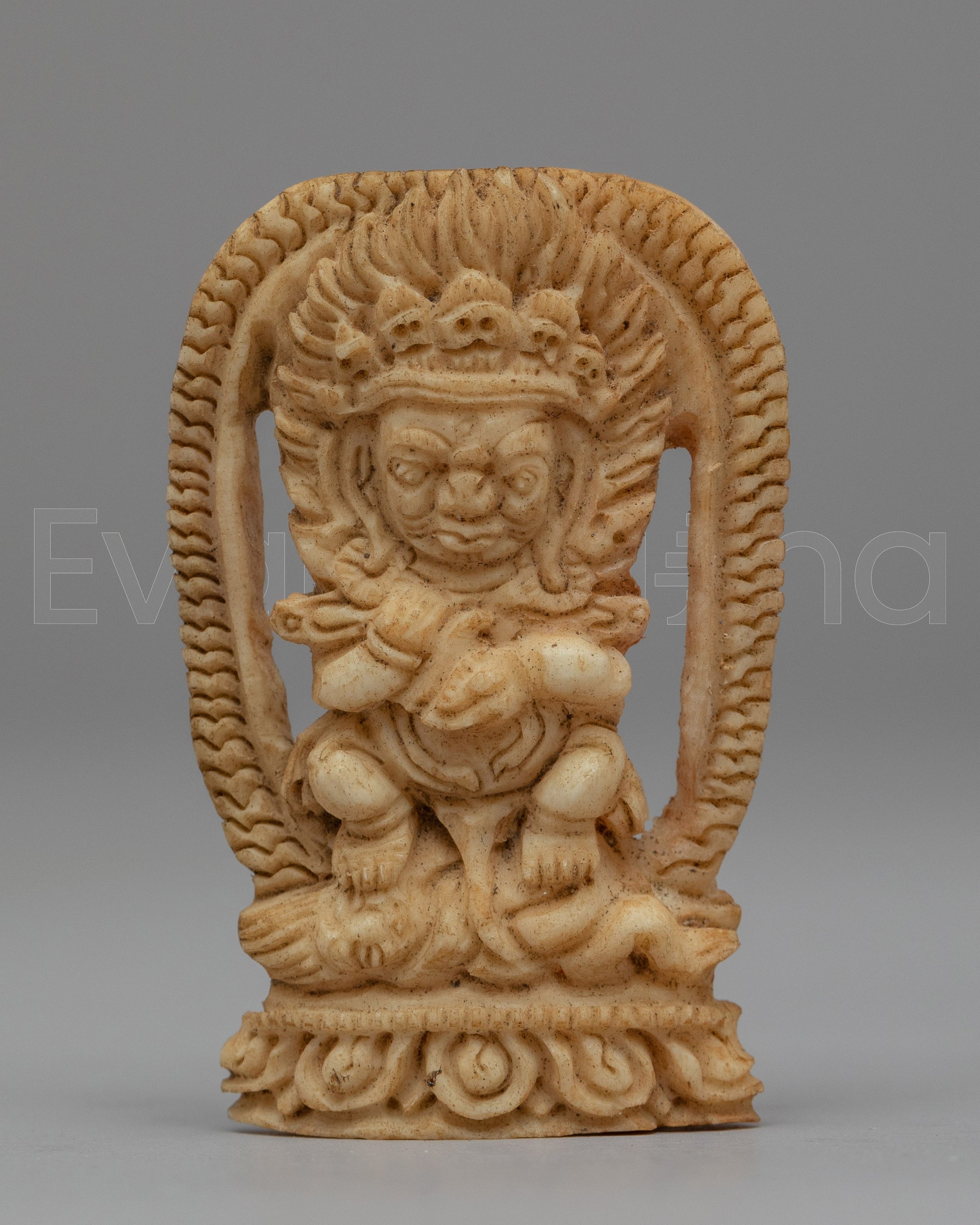 Mahakala Carved Bone Statue
