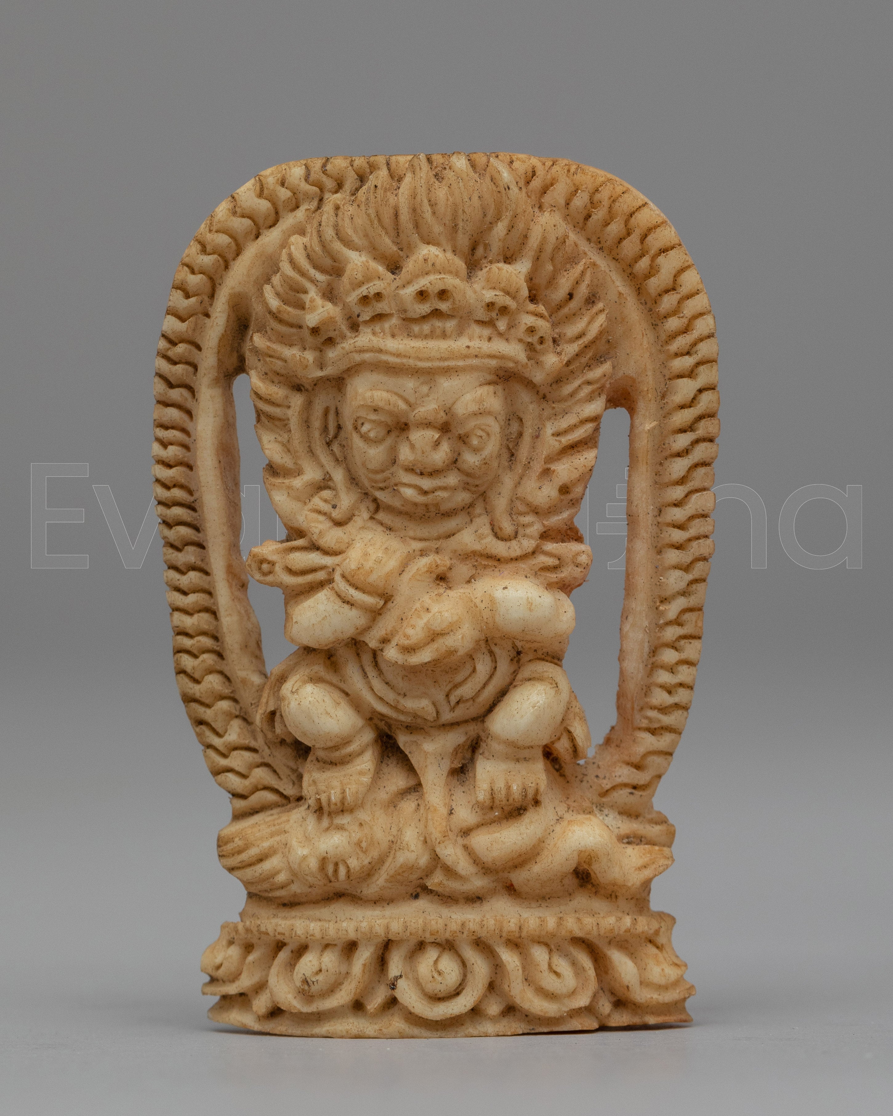 Mahakala Carved Bone Statue