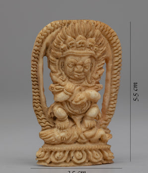 Mahakala Carved Bone Statue | The Fierce Protector and Divine Guardian of the Dharma