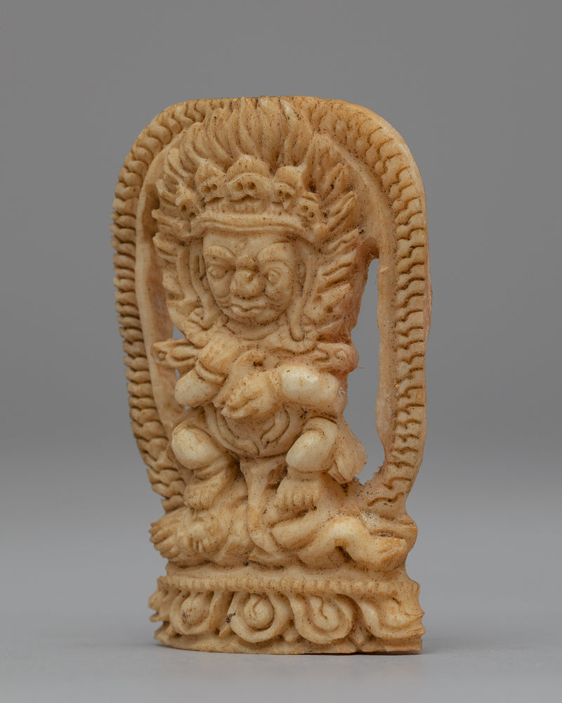 Mahakala Carved Bone Statue | The Fierce Protector and Divine Guardian of the Dharma