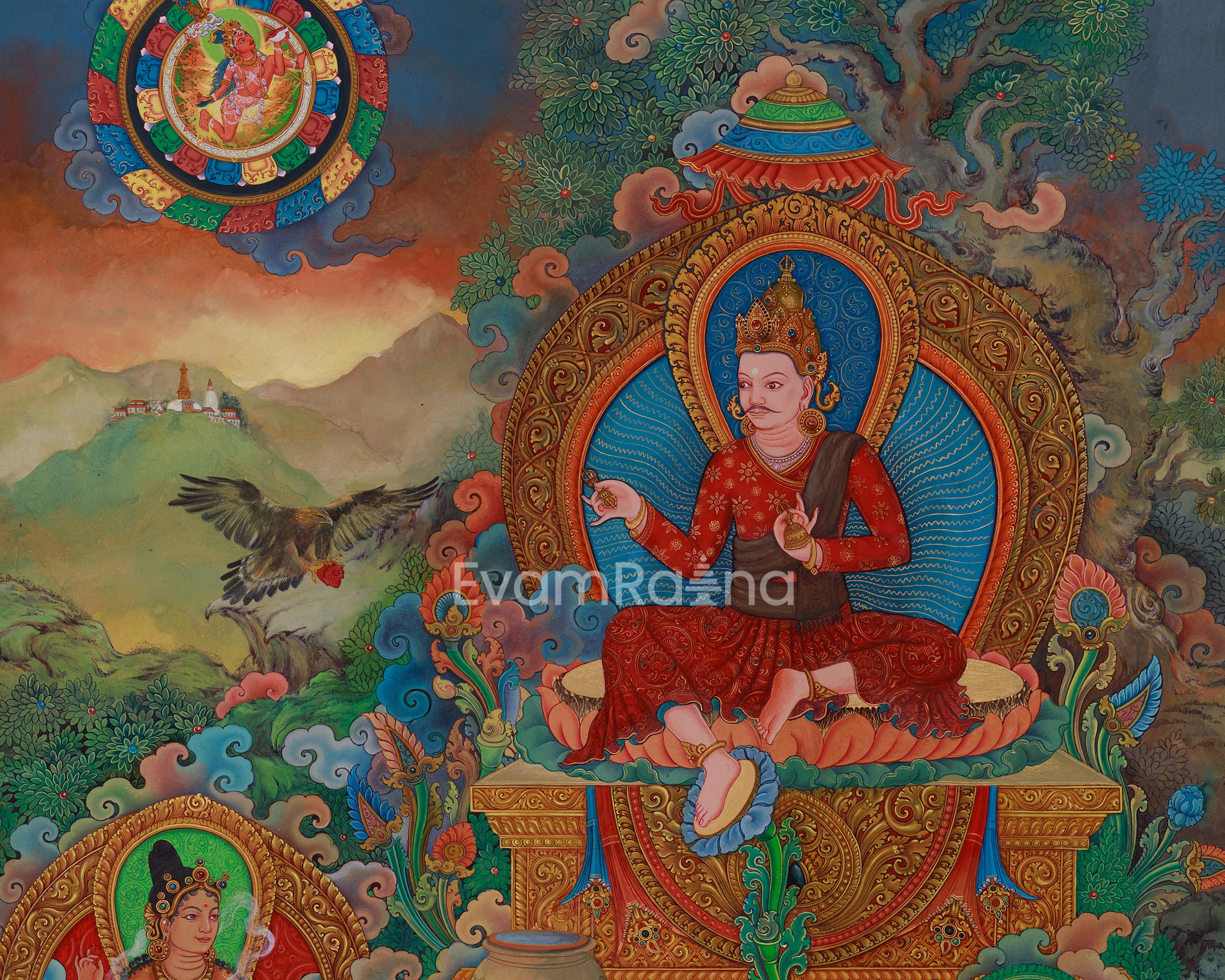 Mahasiddha of Kathmandu Valley | Jamana Gubaju Thangka Print