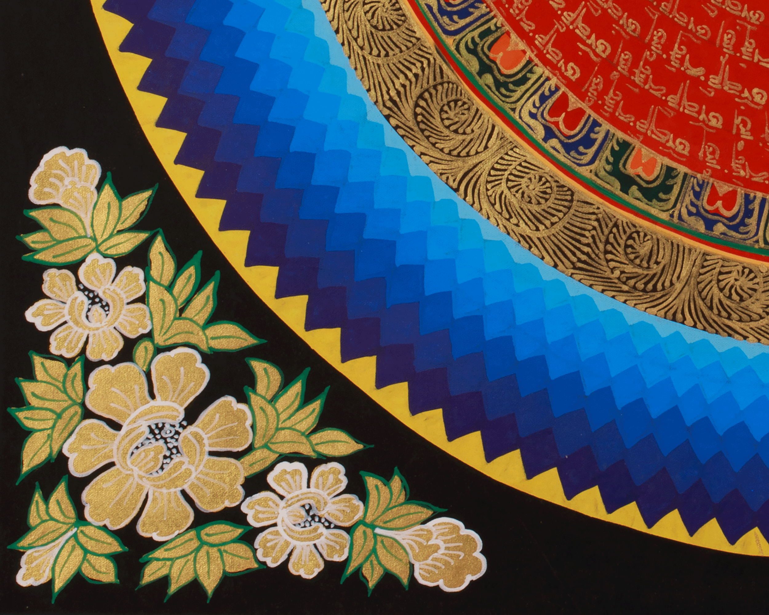 Spiritual Mantra Mandala Art | Meditation Altar | Sacred Thangka