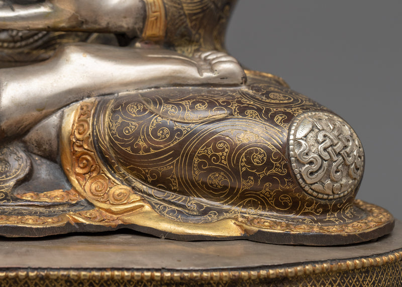 Buddha Shakyamuni Statue | Silver Plating Tibetan Style Buddhist Statue