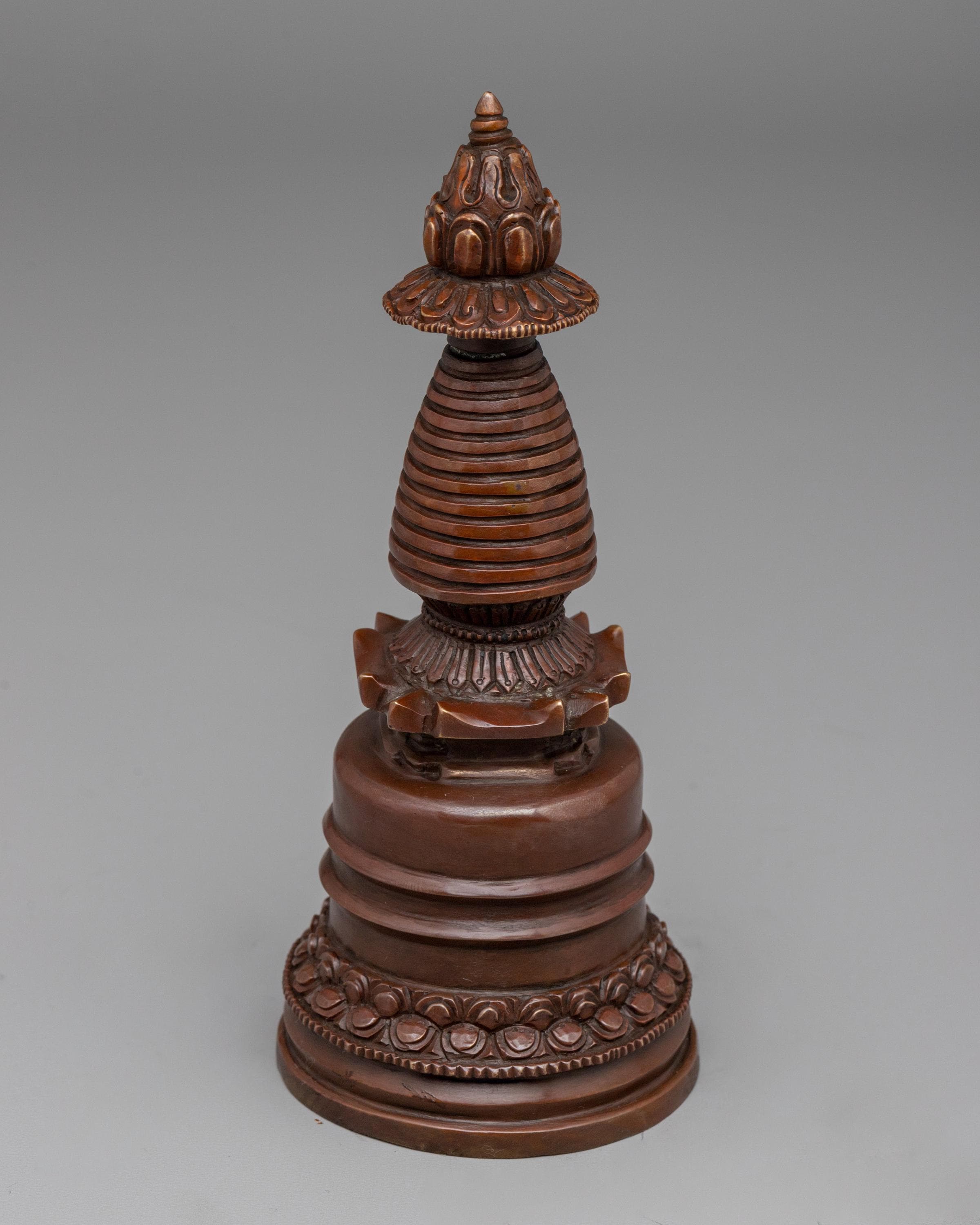 Sacred Copper Kadampa Stupa | Symbolic Sculpture for Spiritual Healing