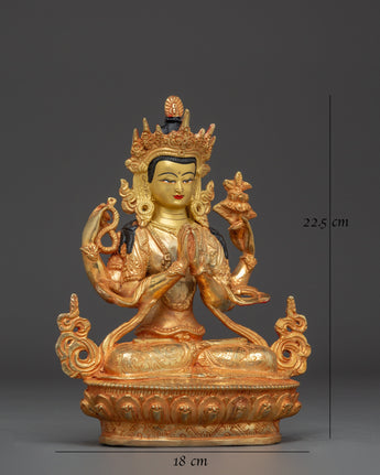 Handcrafted Chenrezig Copper Art