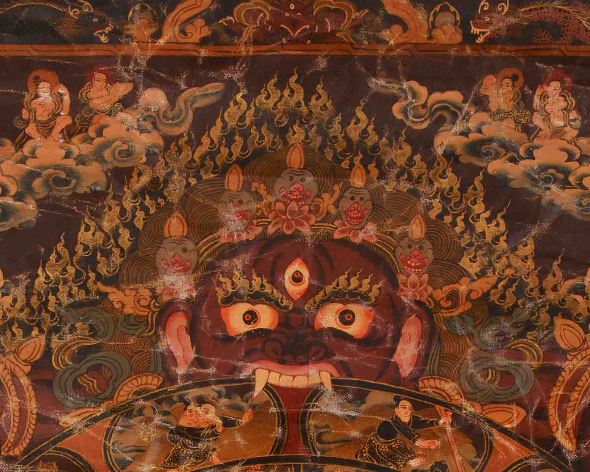 Traditional Wheel Of Life Thangka | Tibetan Buddhist Wisdom Artwork | Spiritual Wall Decor