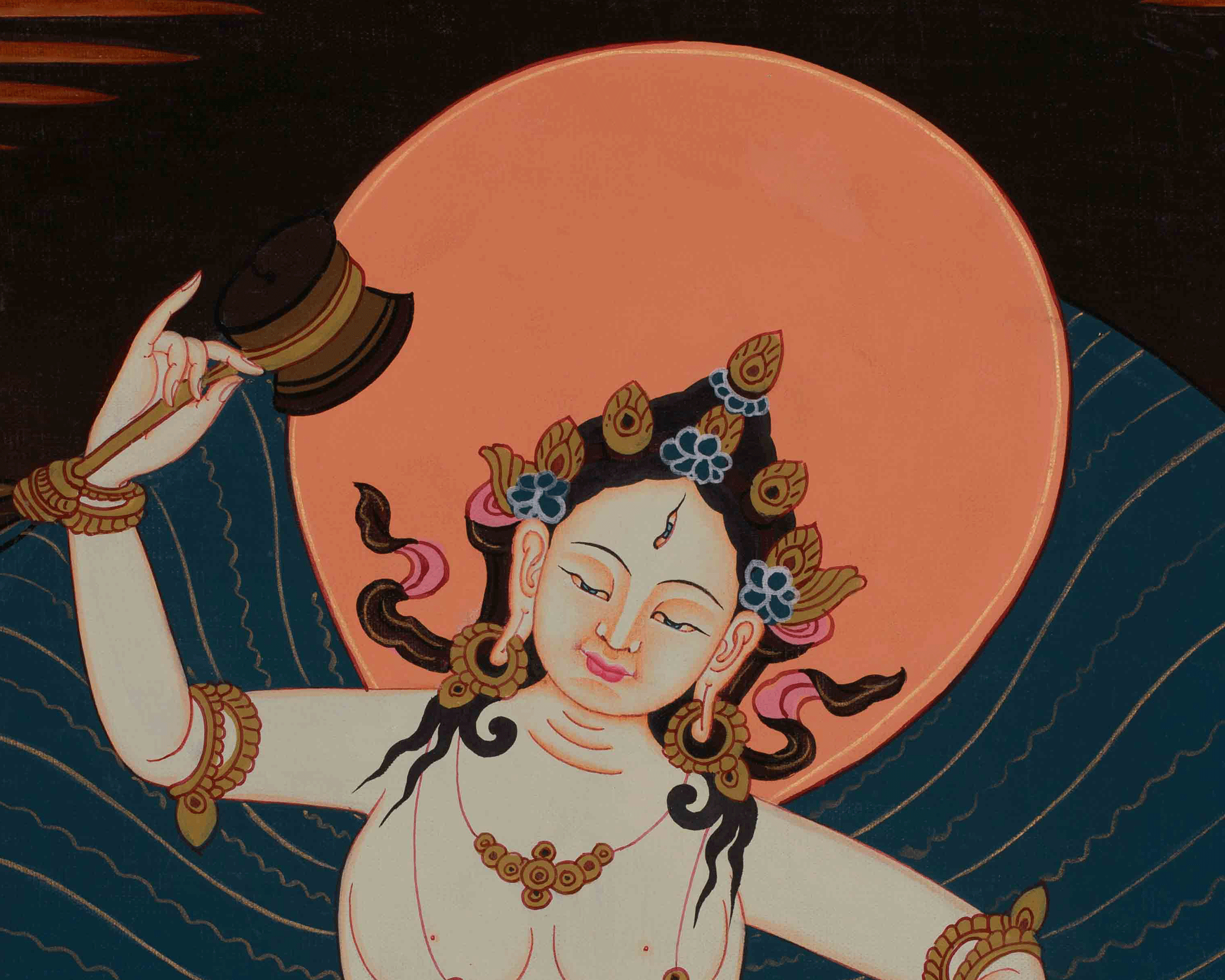 Machig Labdron Tibetan Thangka | Emanation of Wisdom and Fearlessness