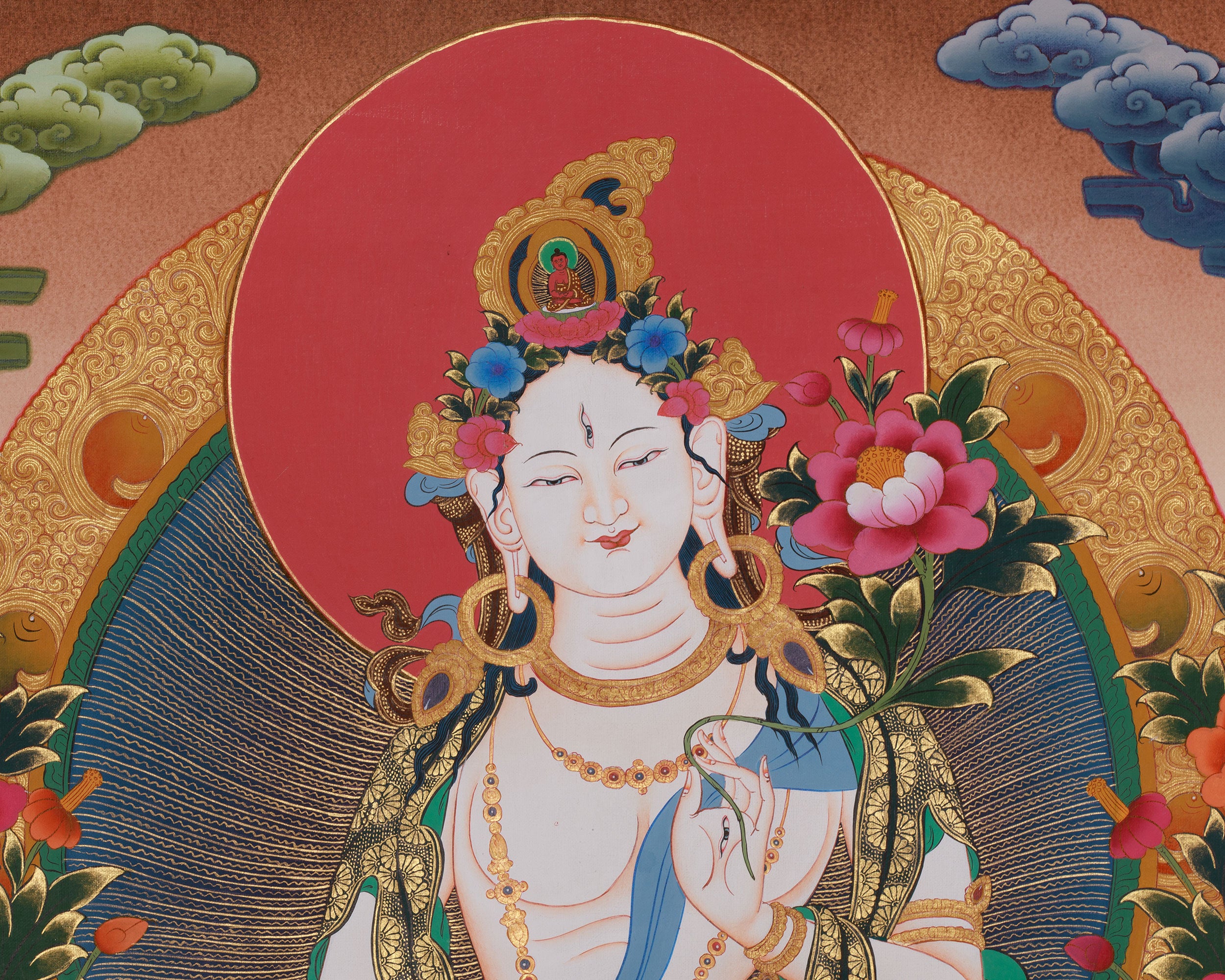 Sita Tara Art | Healing, Longevity, and Compassionate Deity Thangka | White Tara