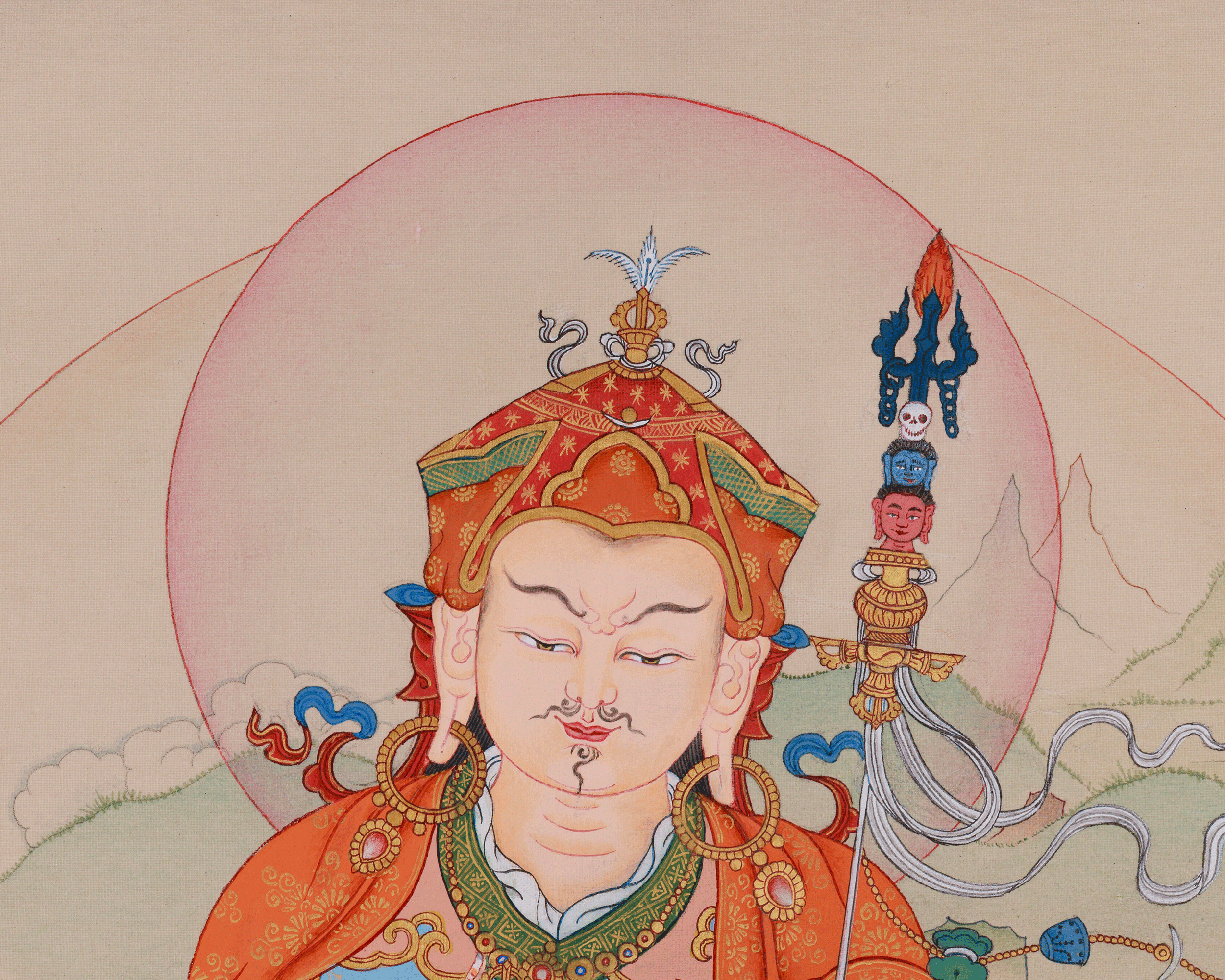 Thangka of Enlightened Master Guru Rinpoche | Second Buddha of Enlightenment and Protection