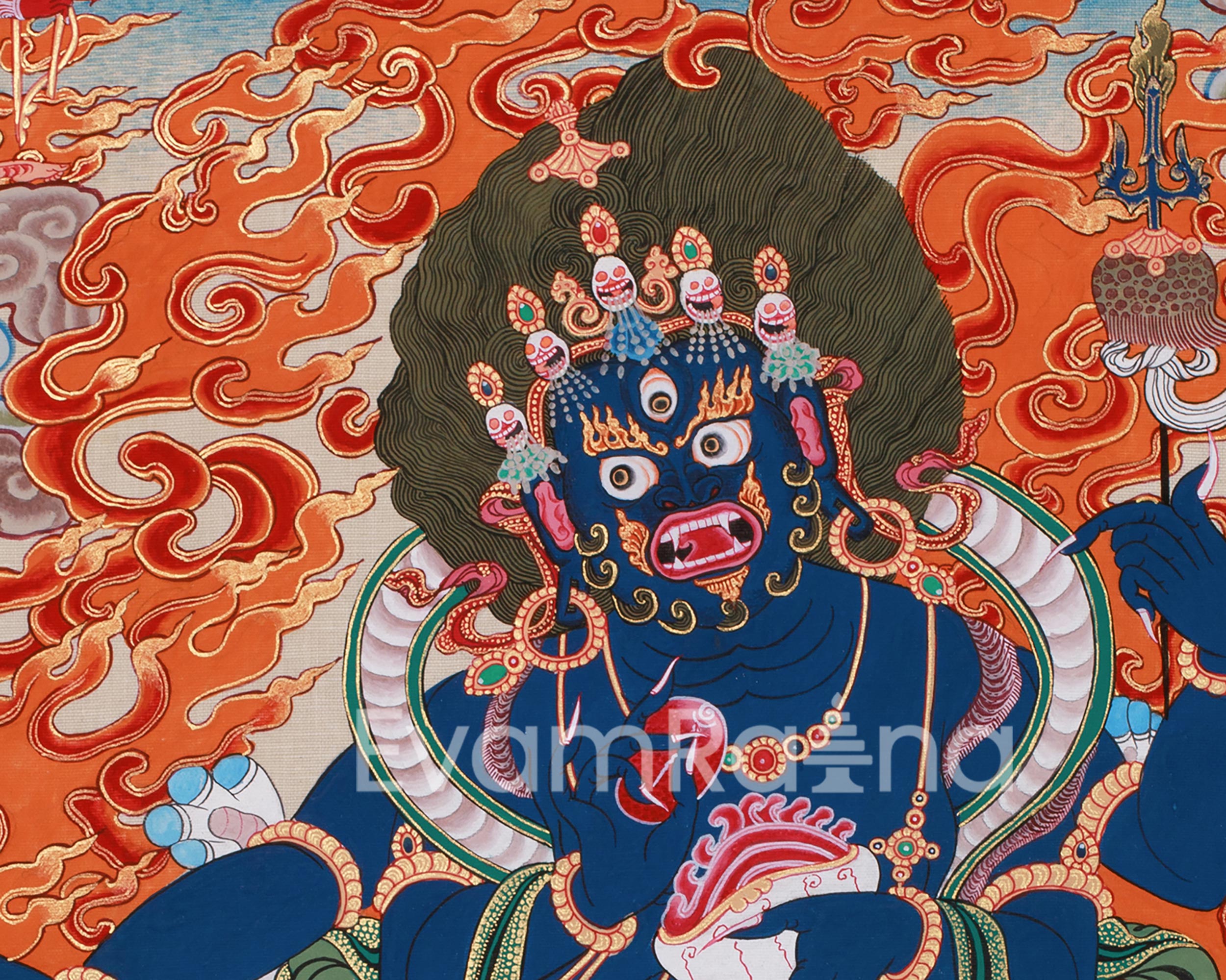 Thangka of 4-Armed Mahakala | Protector Deity of Wisdom and Dharma