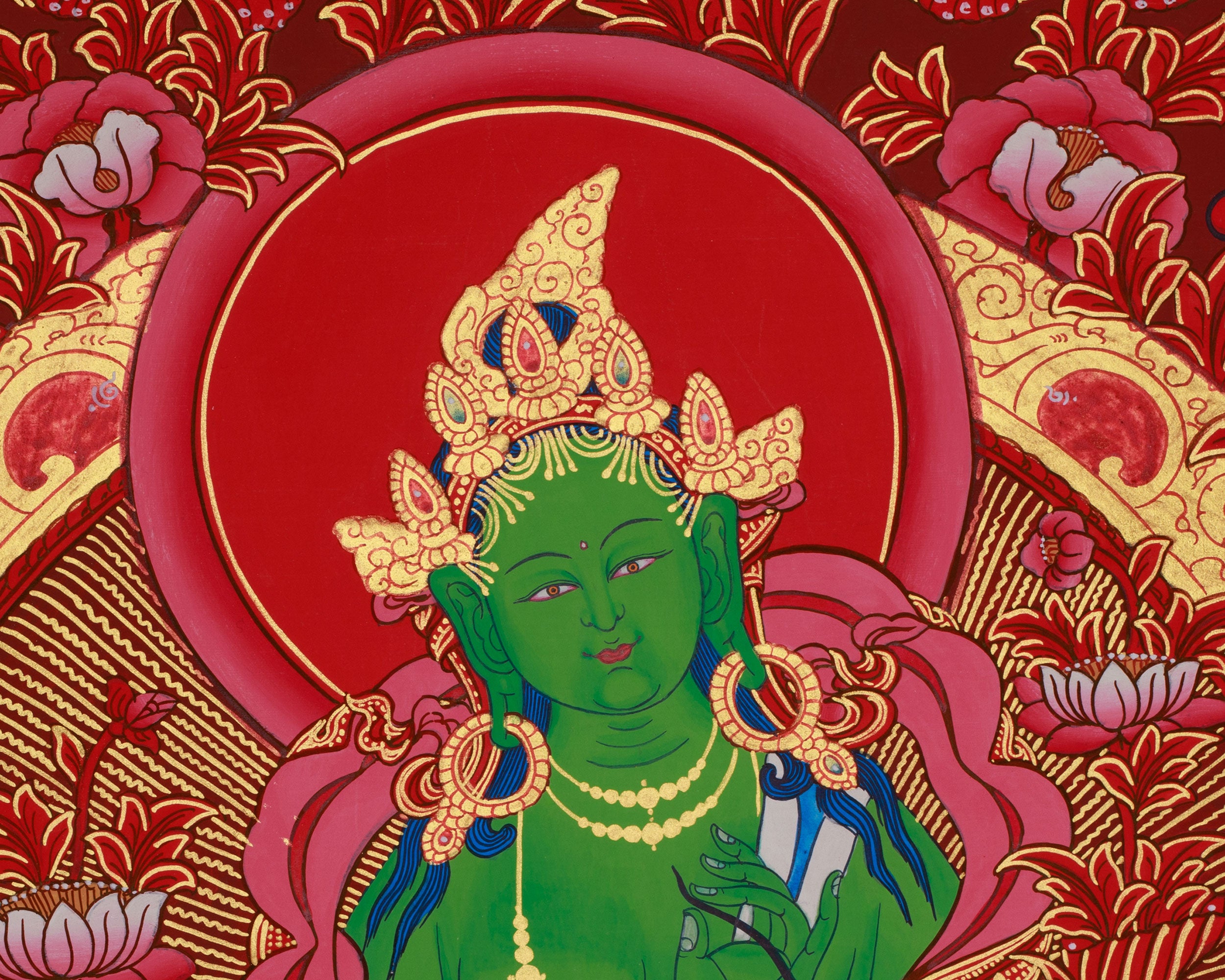 Himalayan Deity Green Tara Thangka | Hand Painted Tibetan Buddhist Art | Mother of Liberation