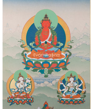 Divine Form of Manjushree Thangka Print | Boddhisattva Of Wisdom | Digital Prints