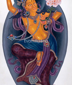 High-Quality Newari Art To Practice Manjushri Meditation | Manjushri, The Tibetan Bodhisattva Of Wisdom
