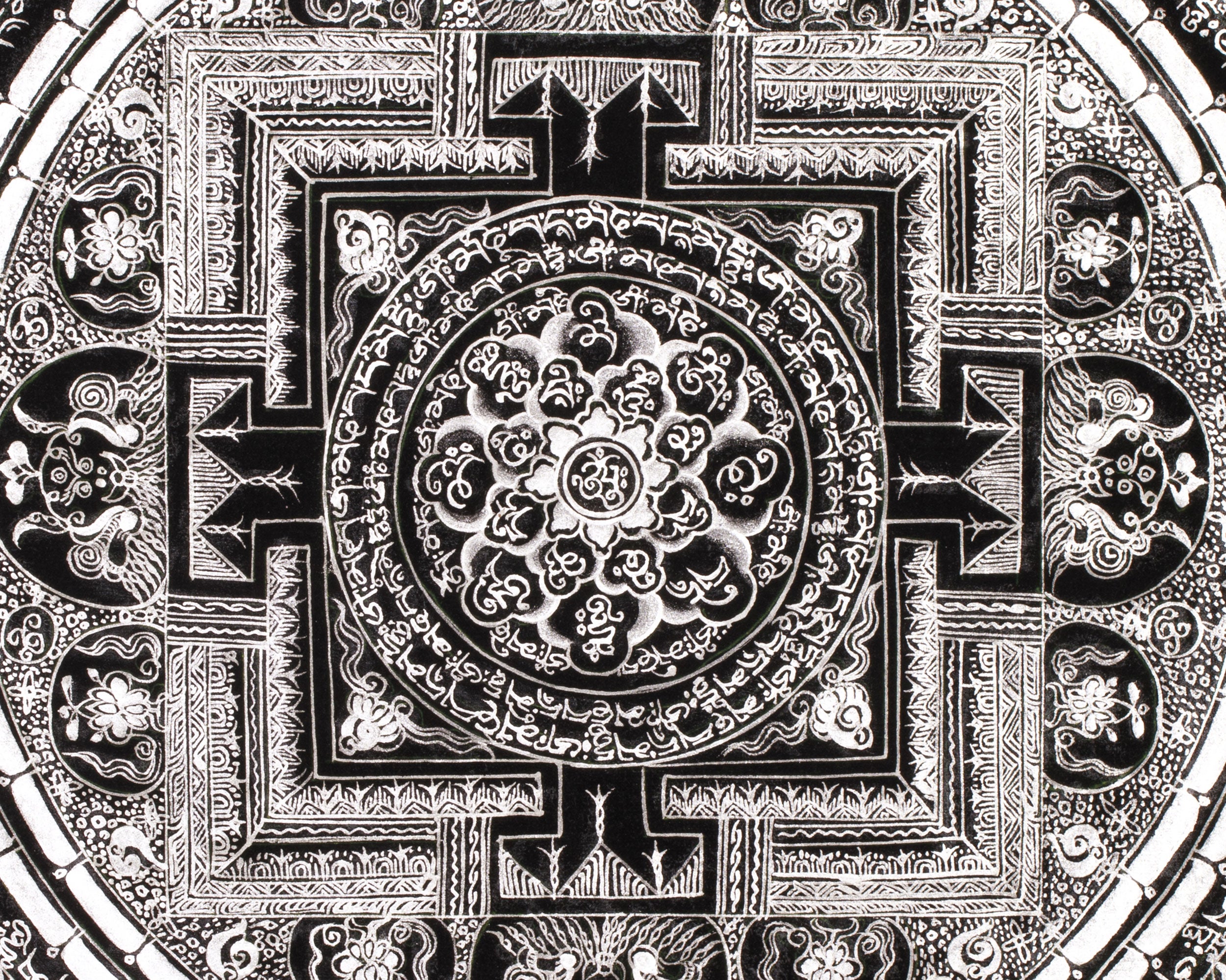 Tibetan Buddhist Mantra Mandala | High-Quality Mandala Painting