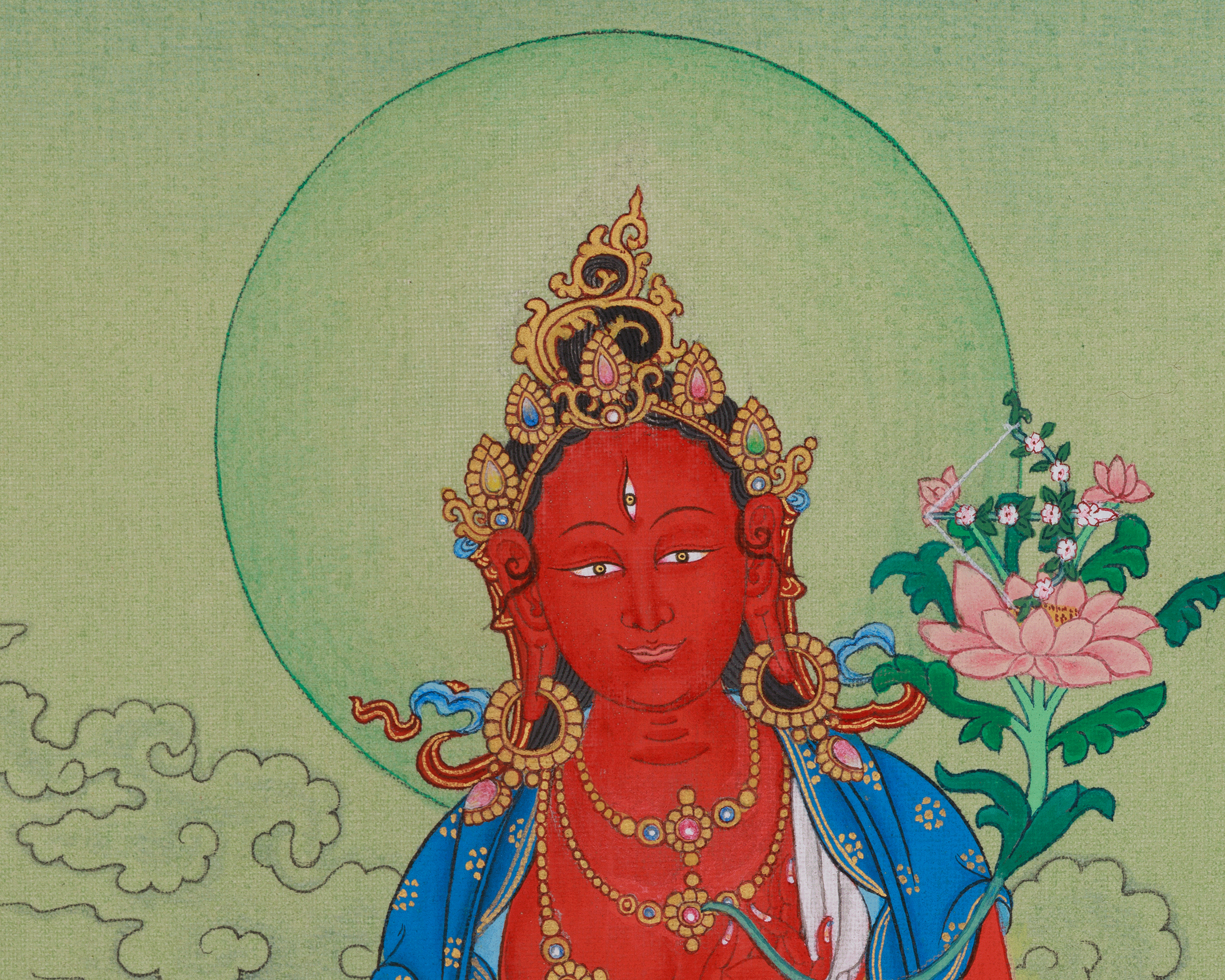Red Tara Tibetan Thangka | Feminine Force of Transformation