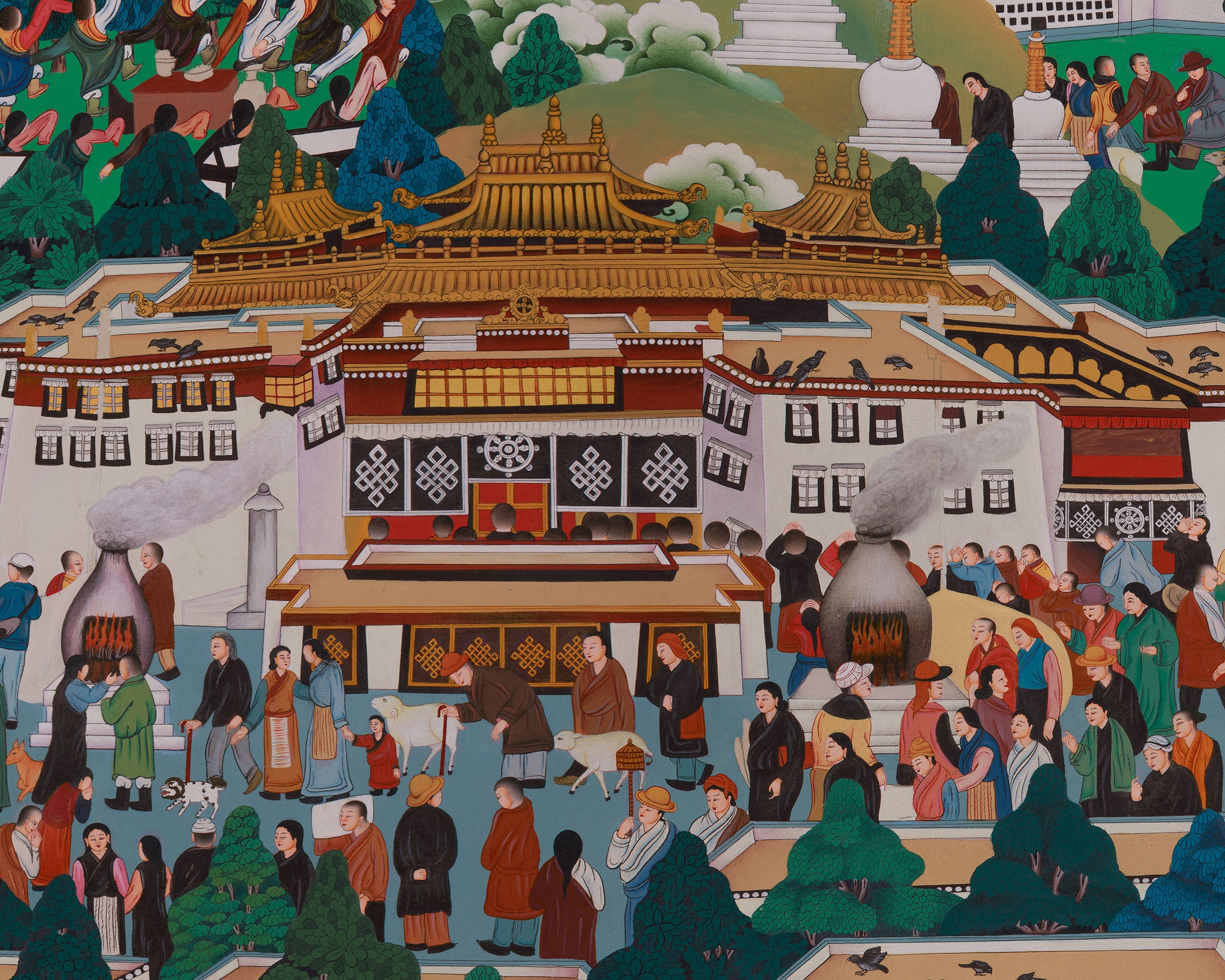 Tibet Valley Thangka | Sacred Landscape and Buddhist Heritage
