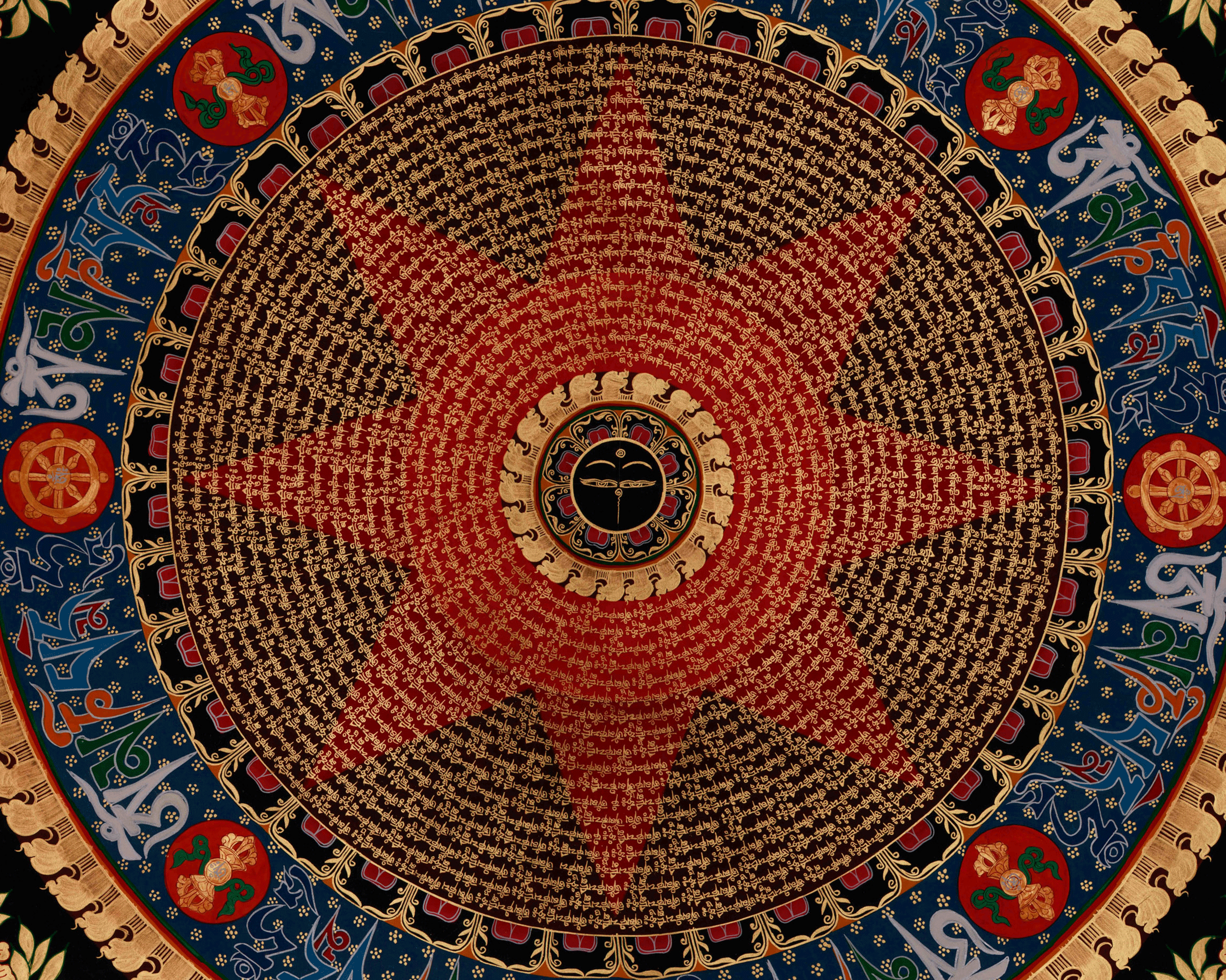 Hand-Painted Mantra Mandala Art | A Sacred Expression of Cosmic Energy