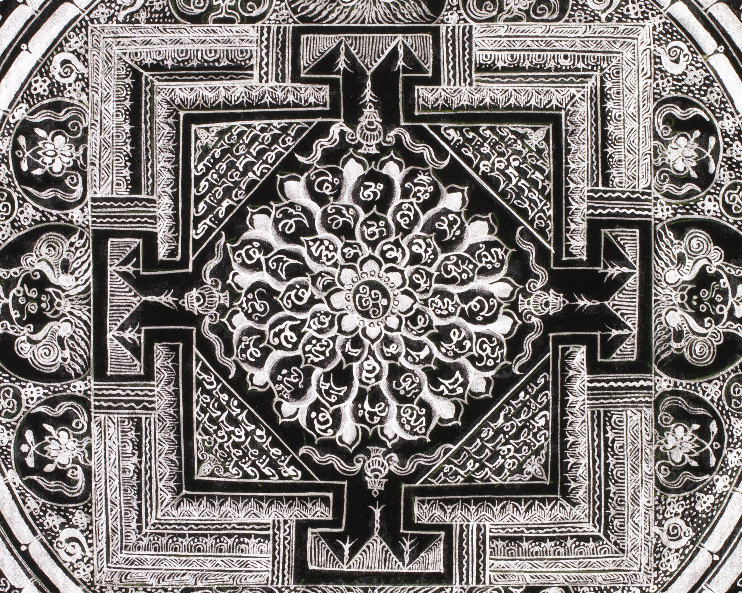 Tibetan Buddhist Mantra Mandala | High-Quality Mandala Painting