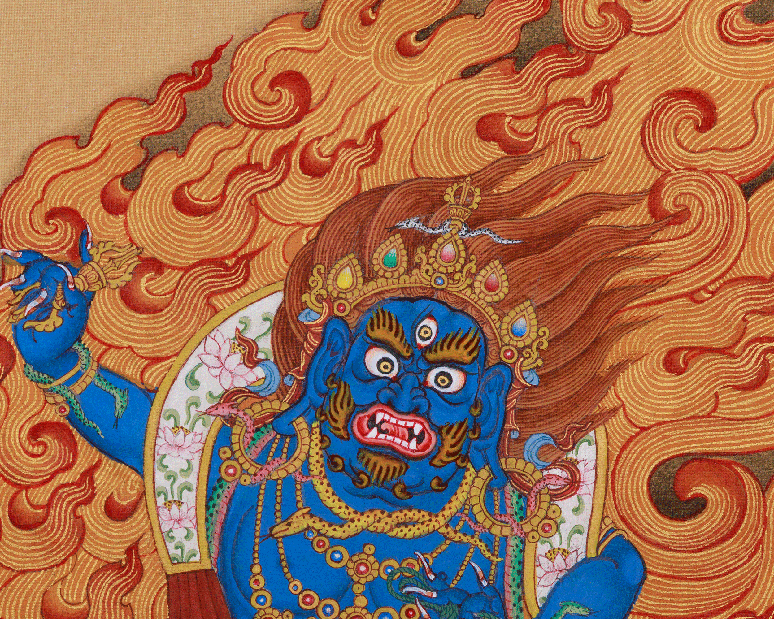 Protector of Dharma Vajrapani Thangka | Buddha's Protector