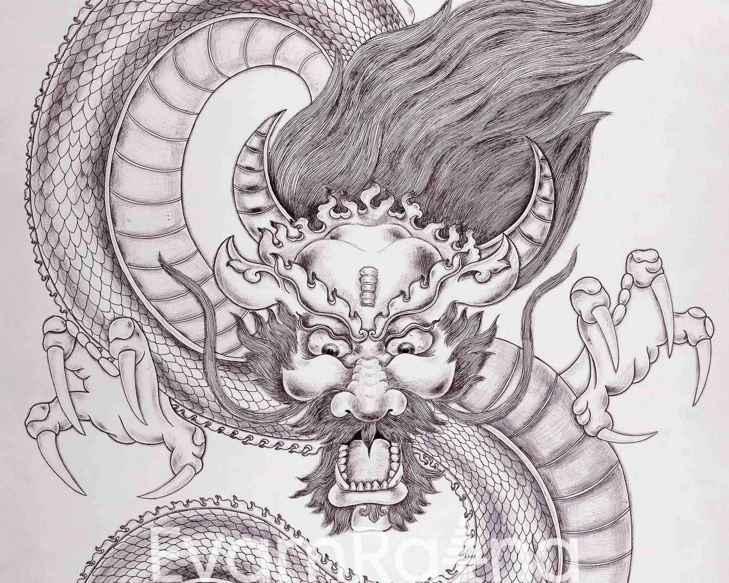 High-Quality Giclee Print Of Dragon In Buddhism | Symbol Of Power, Strength, & Good Fortune