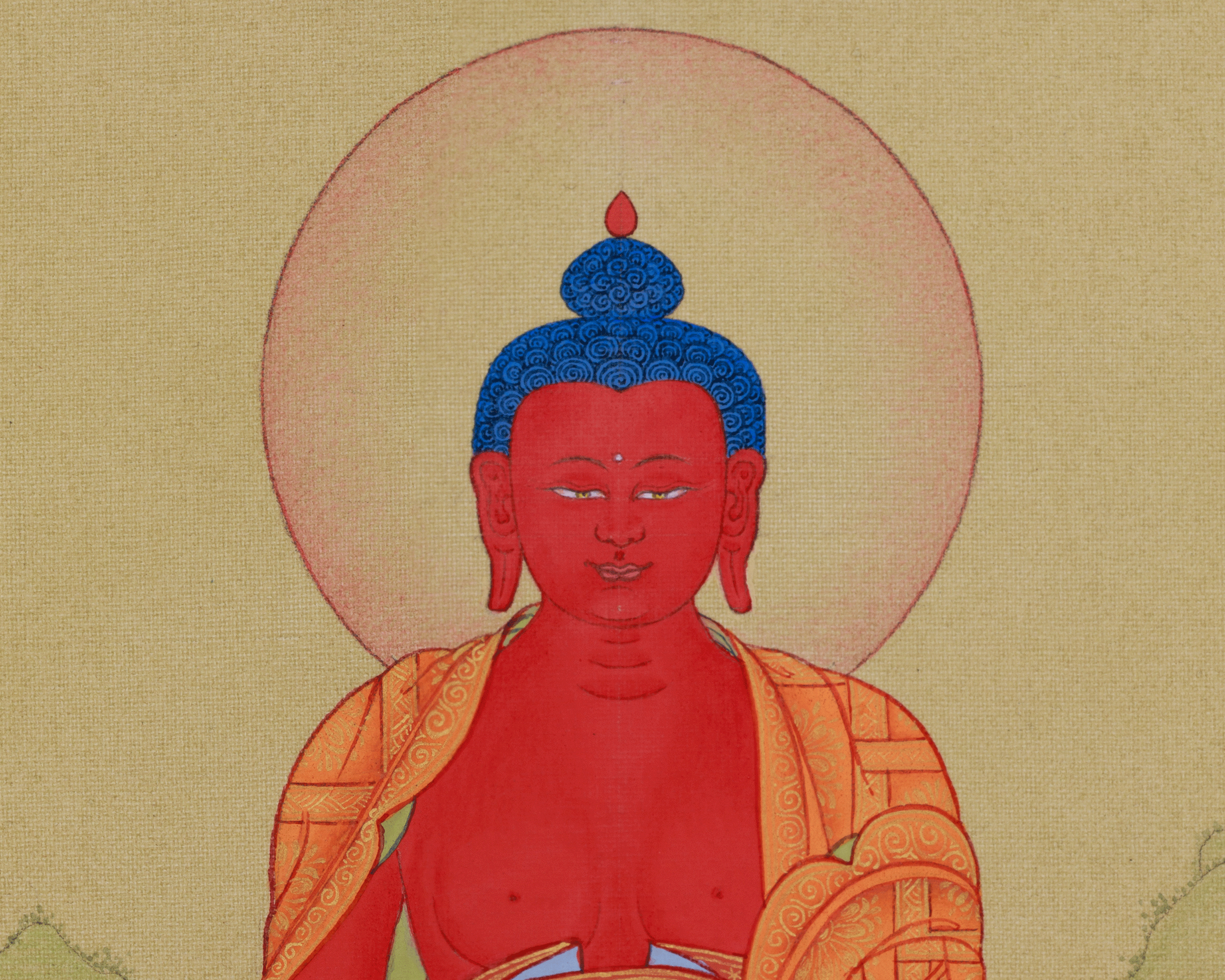 Traditional Thangka of Amitabha Buddha | A Divine Symbol of Compassion and Pure Land