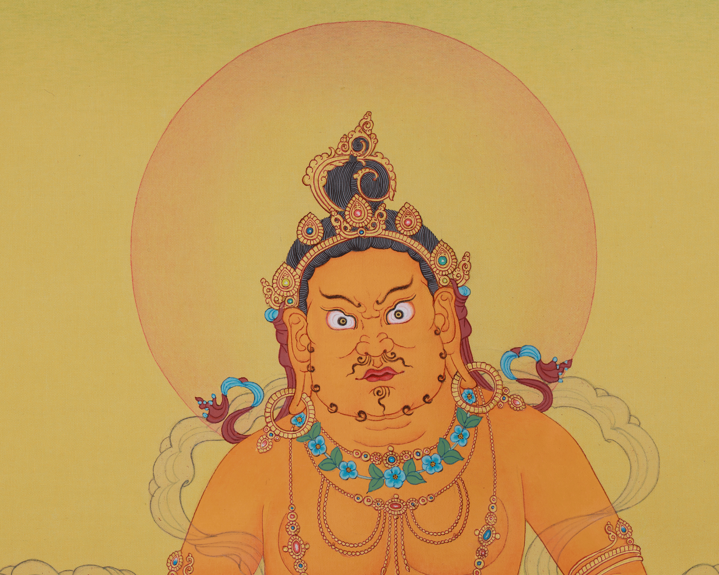 Vajrayana Deity Dzambhala Art | Sacred Wealth Thangka