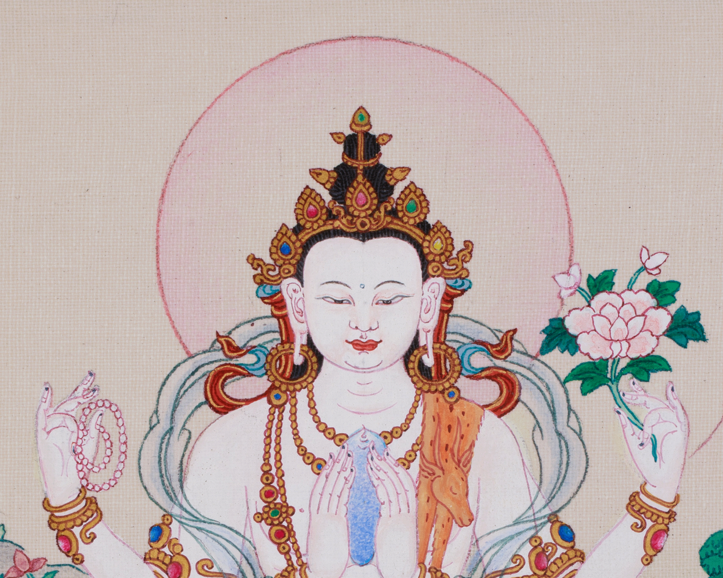 Bodhisattva Avalokiteshvara Artwork | Four Armed Chenrezig | Tibetan Buddhism