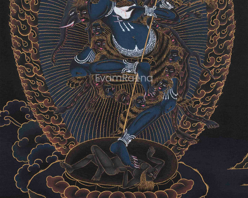 Singha Mukha Thangka Art | Guardian Of Wisdom And Protection | Wall Decors