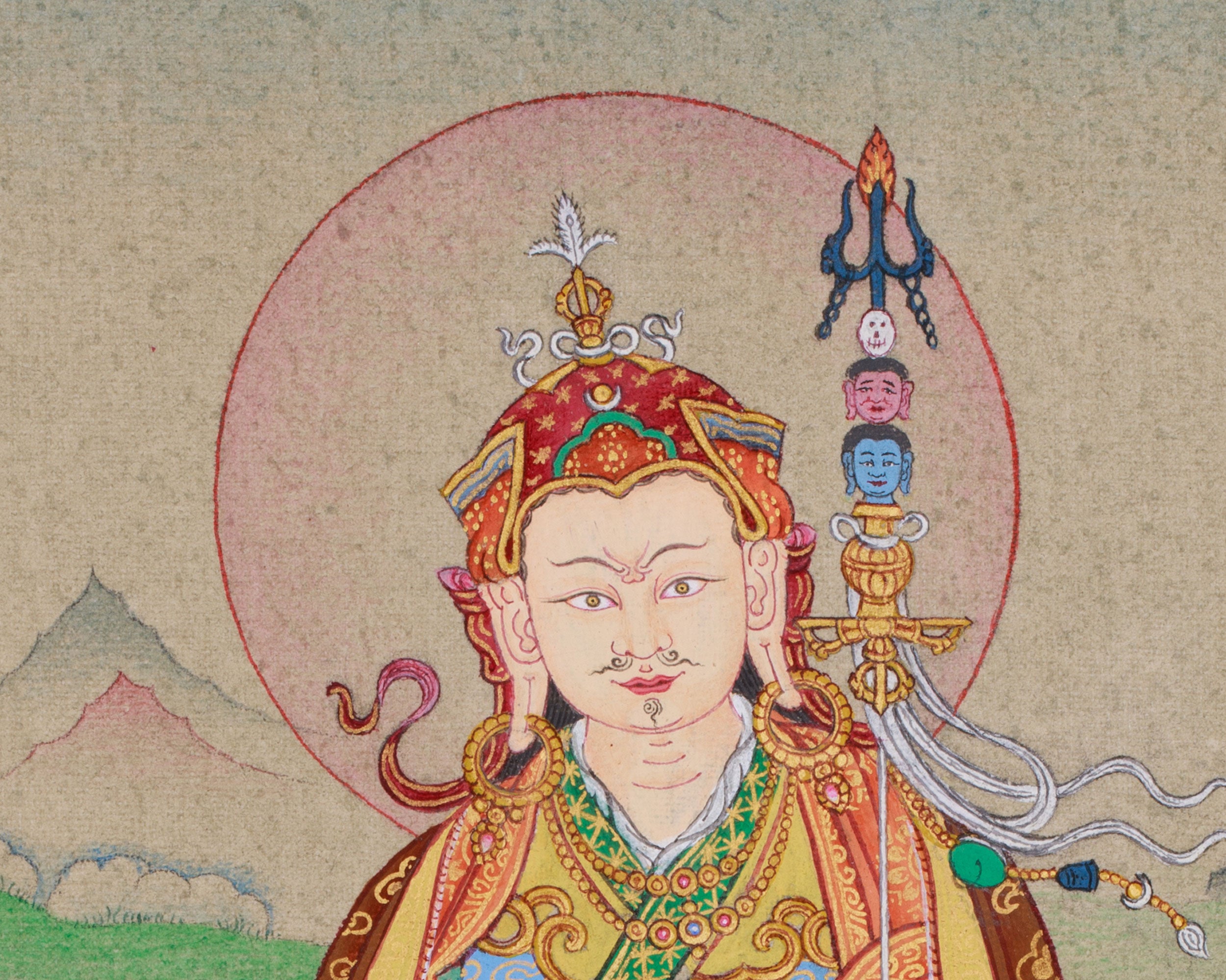Handmade Guru Padmasambhava Thangka | The Lotus-Born Master of Enlightenment