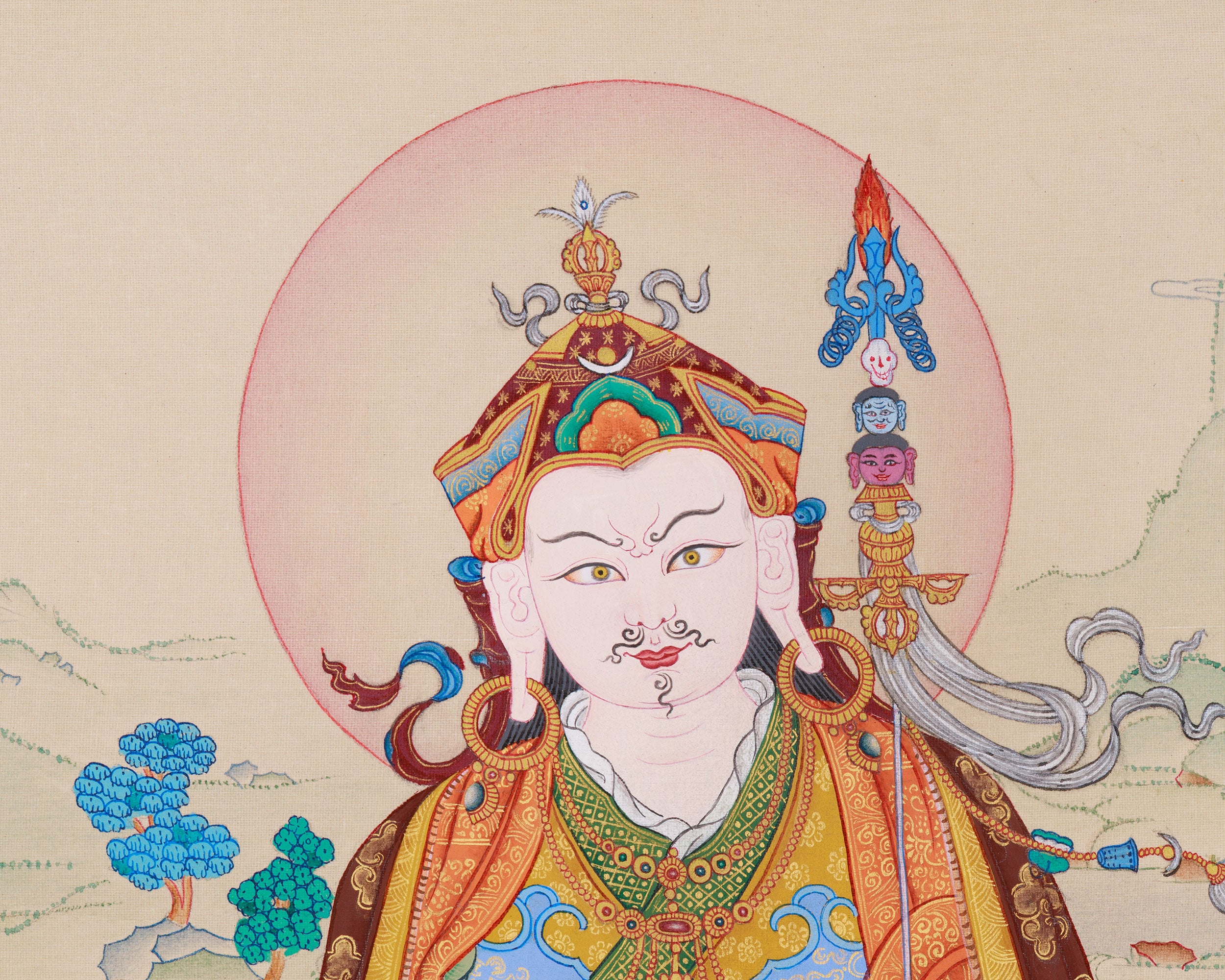 Tibetan Guru Rinpoche Artwork | Padmasambhava Lotus-Born Master